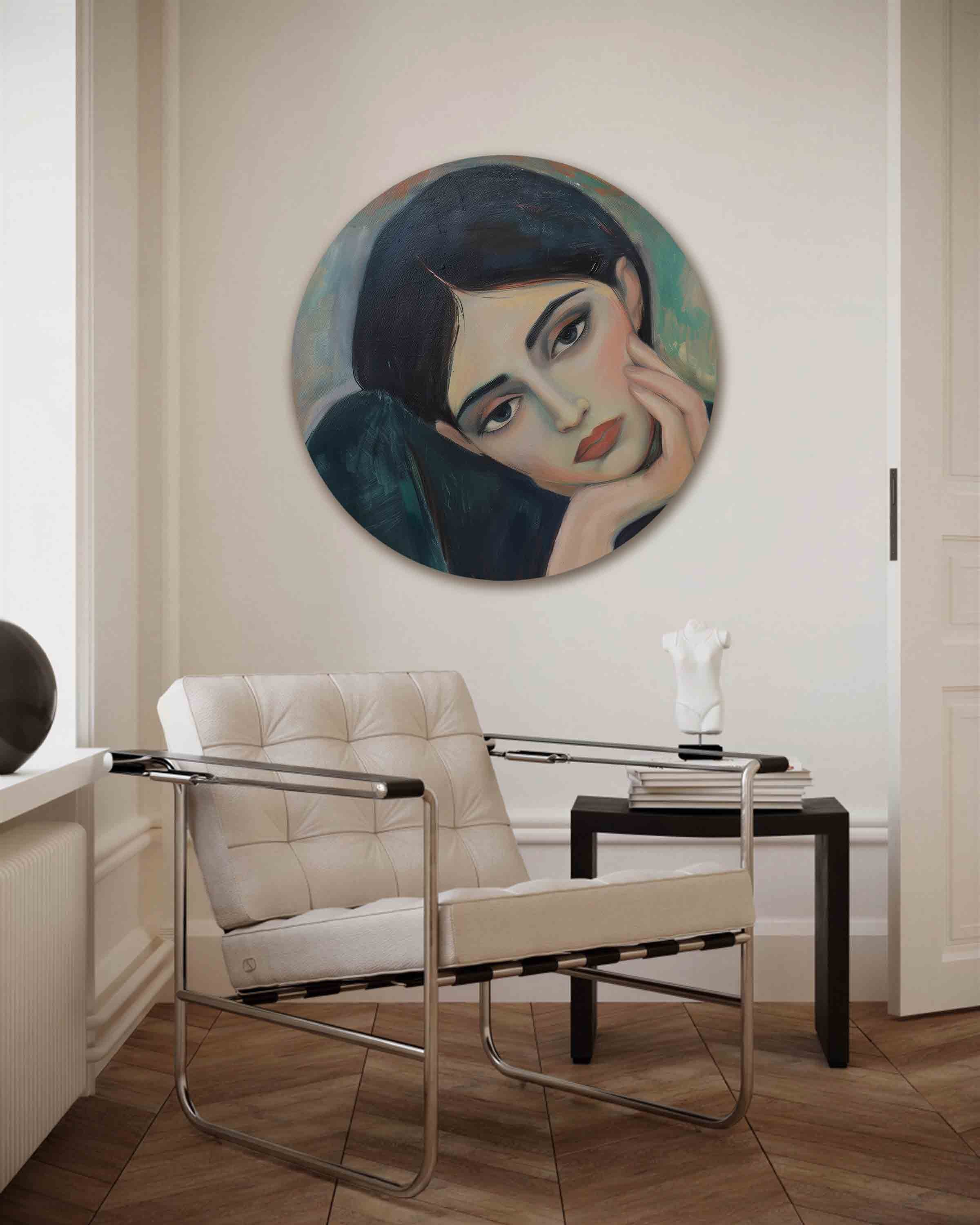 Portret van vrouw Muurcirkel