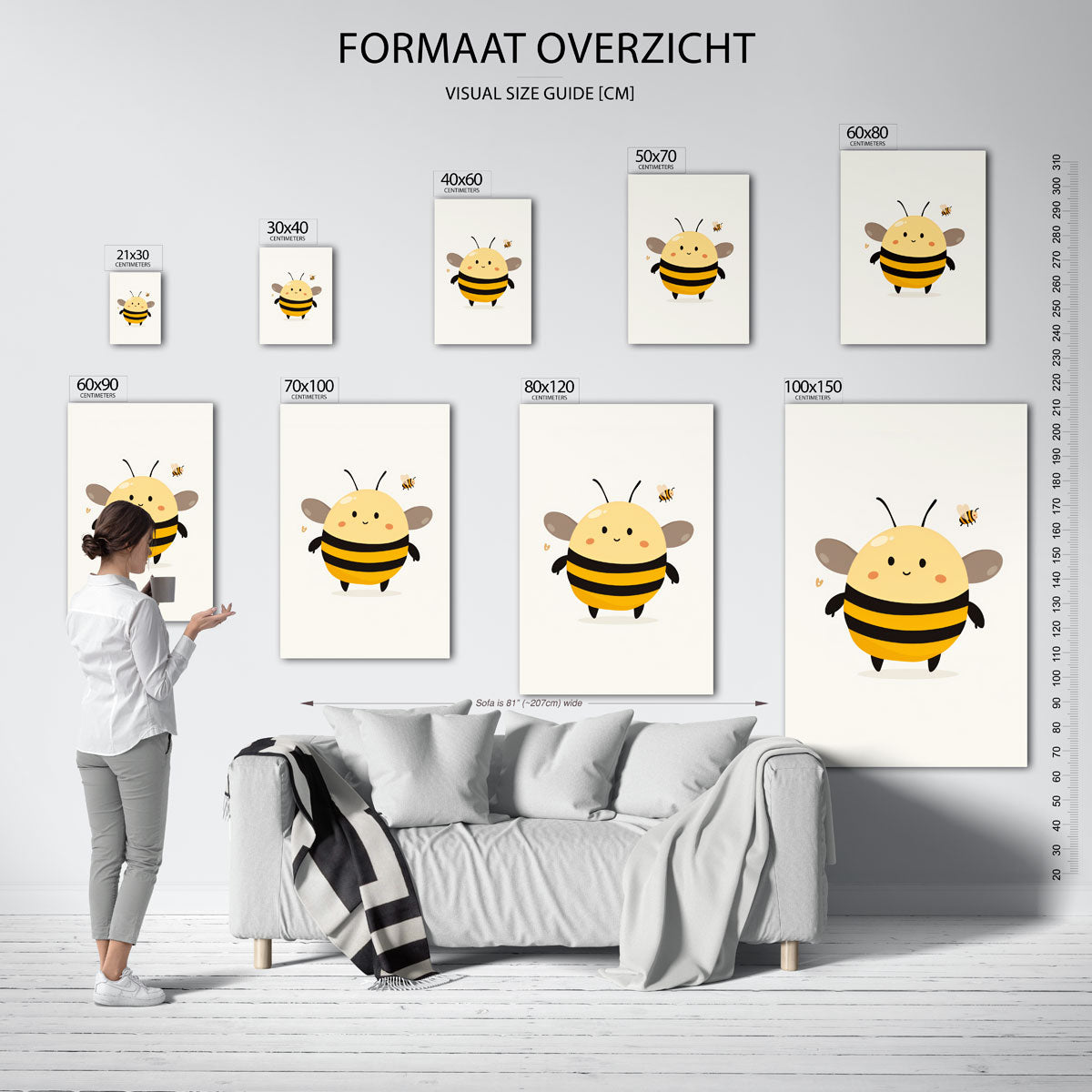 Schattige bijen Poster