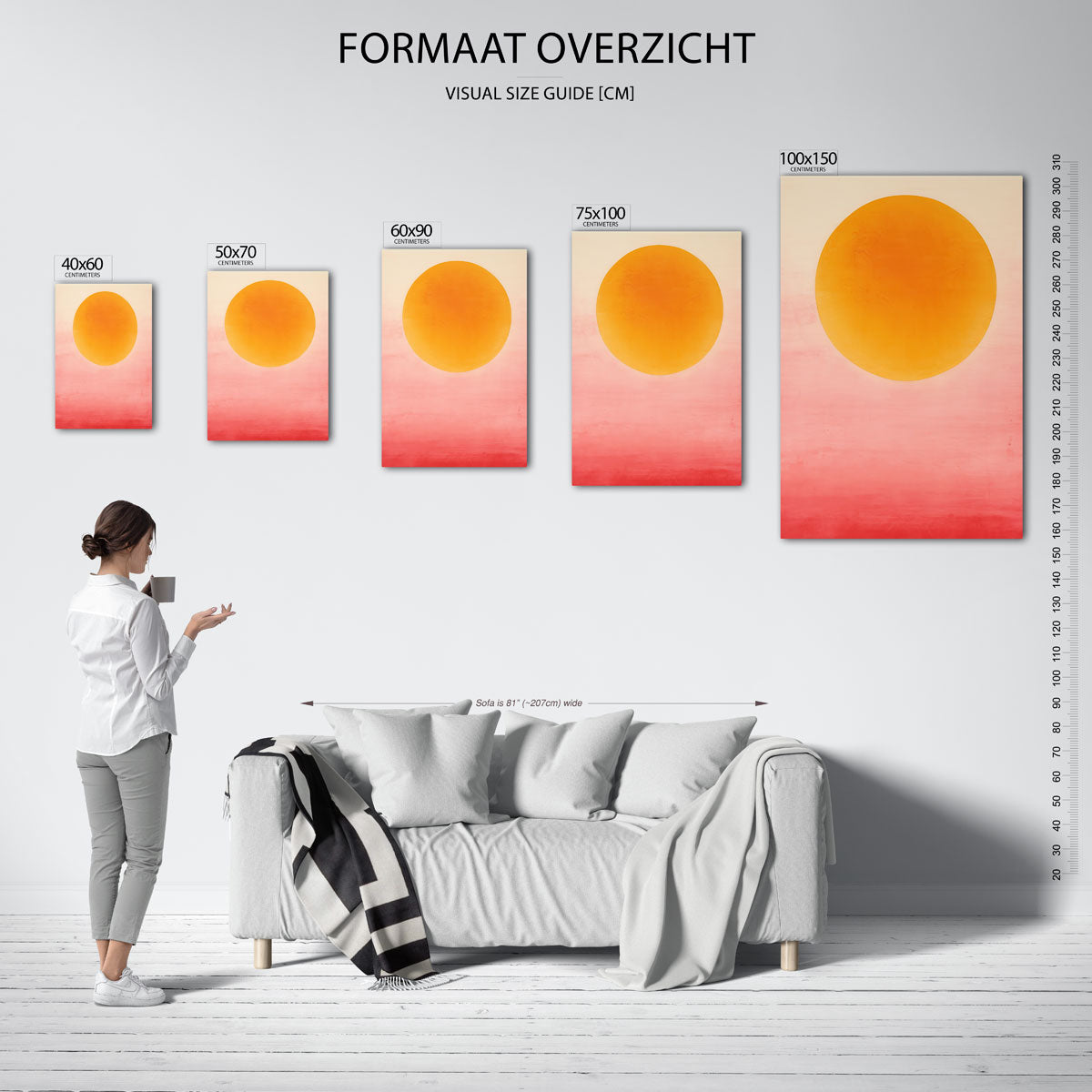Kleurrijke cirkelcompositie Kunstwerk