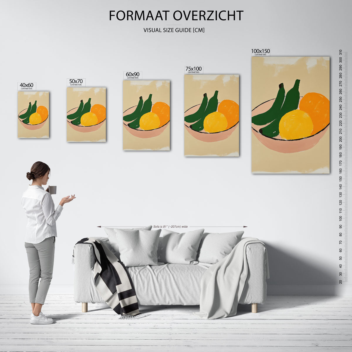 Fruit in schaal Kunstwerk