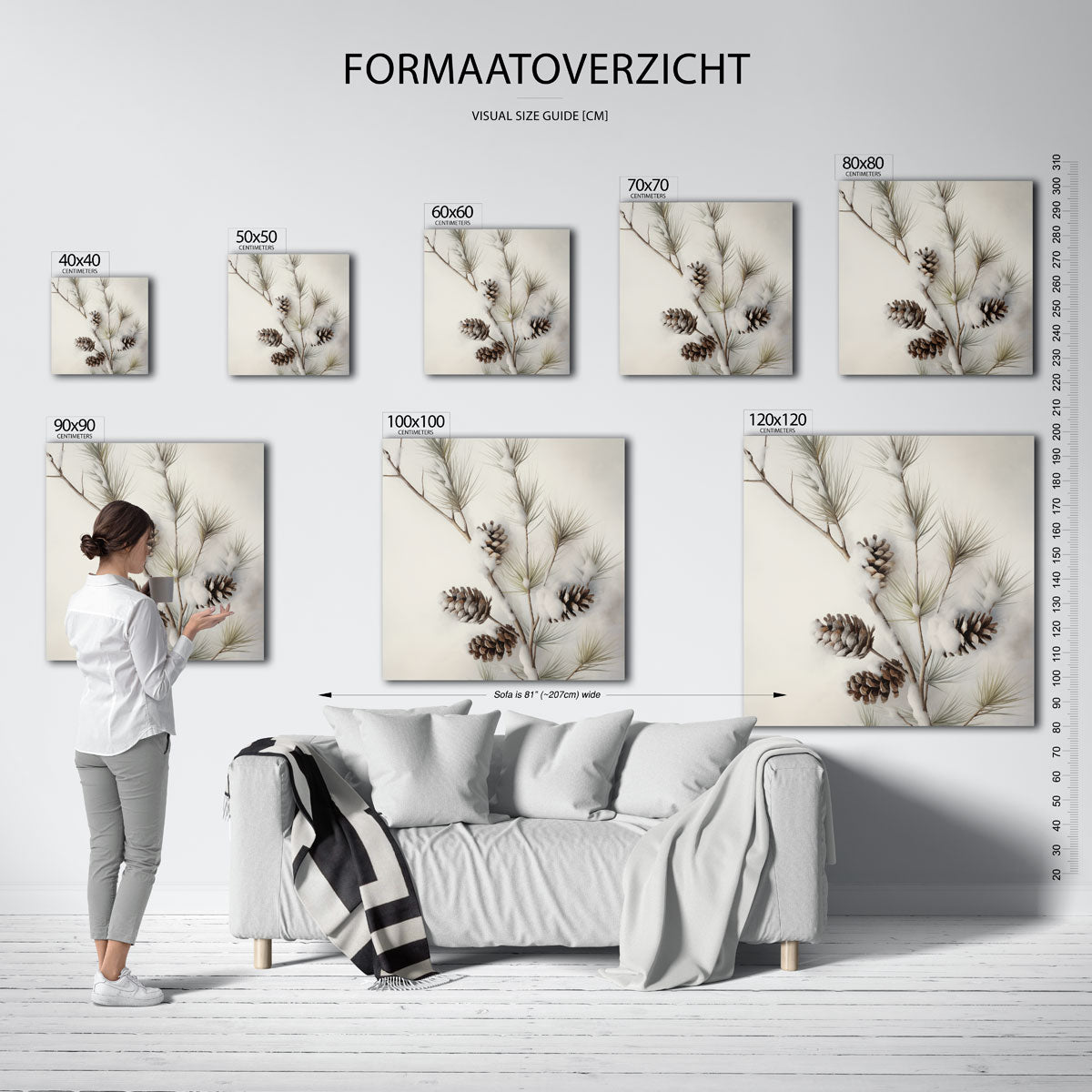 Dennenappels met sneeuw Poster