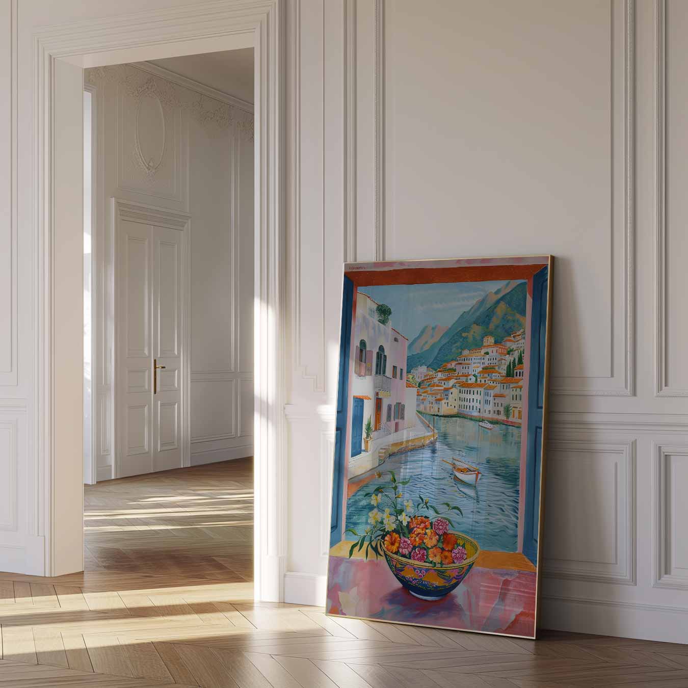 Venster naar de Middellandse Zee Poster-WallArtistic