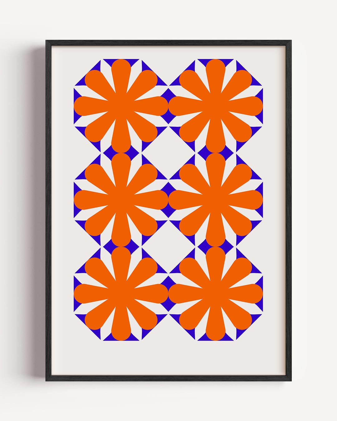 Retro Bloemenpatroon Poster-WallArtistic