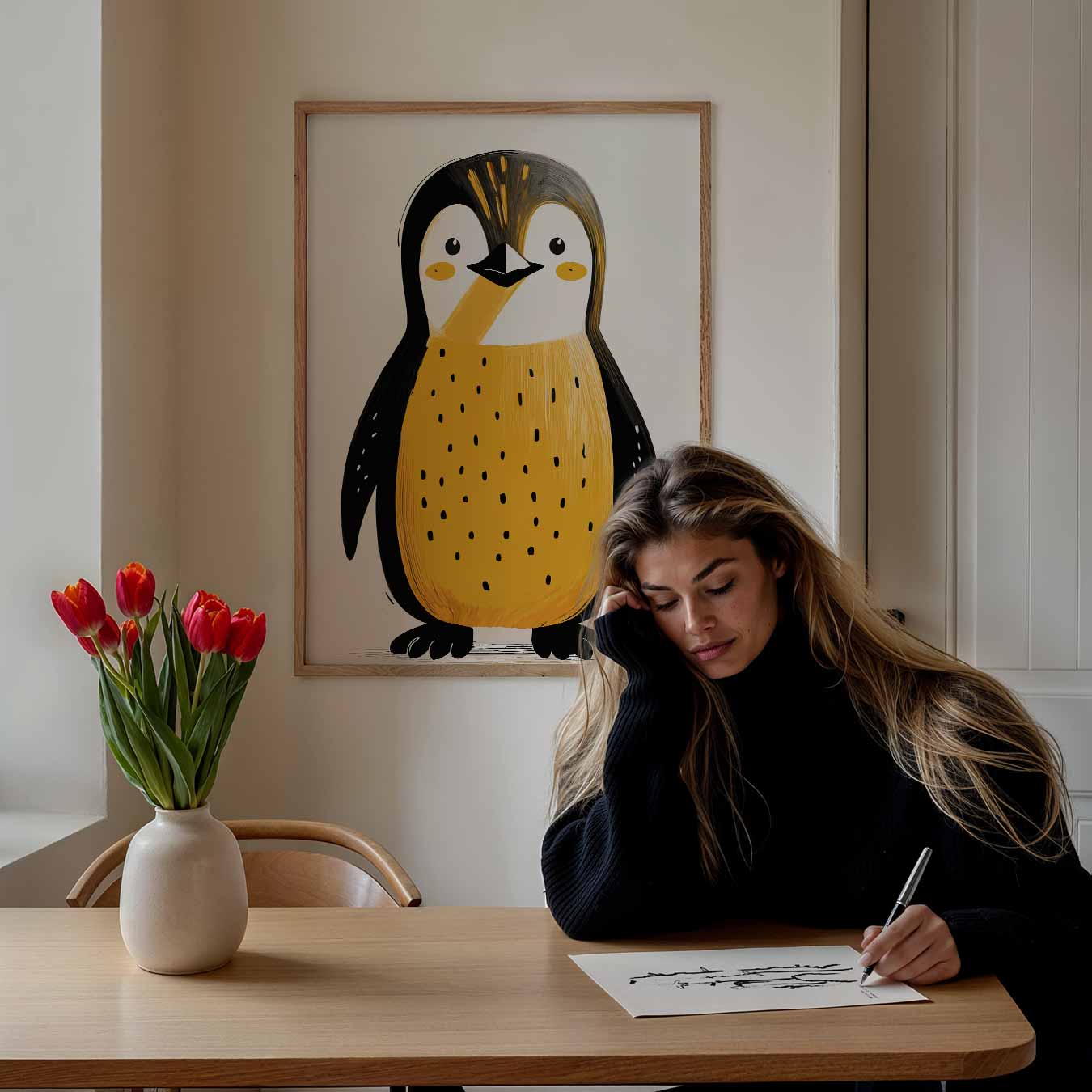 Schattige Pinguïn Illustratie Poster-WallArtistic
