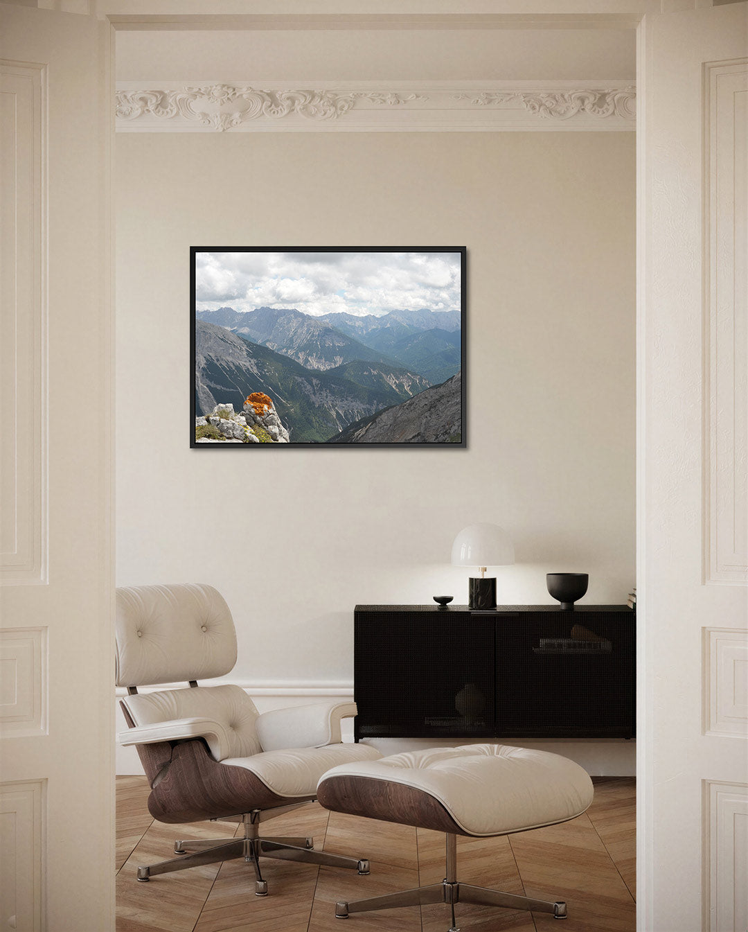 Berglandschap met wolken Kunstwerk