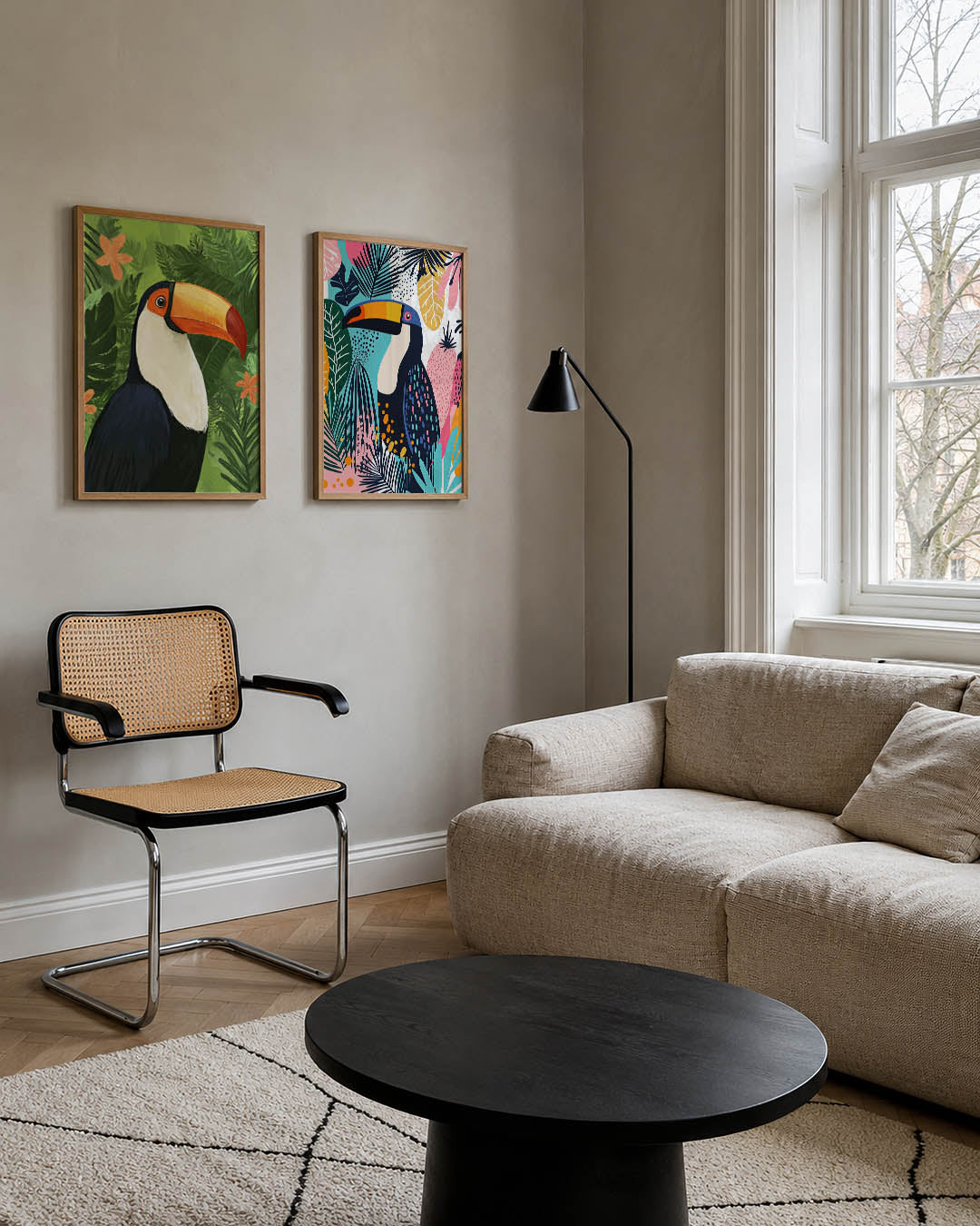 Tropische vogelkleuren Posterset