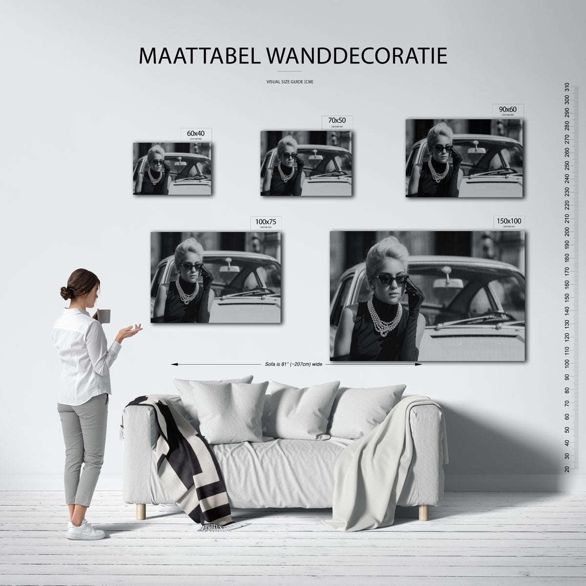 Vrouw en auto Kunstwerk