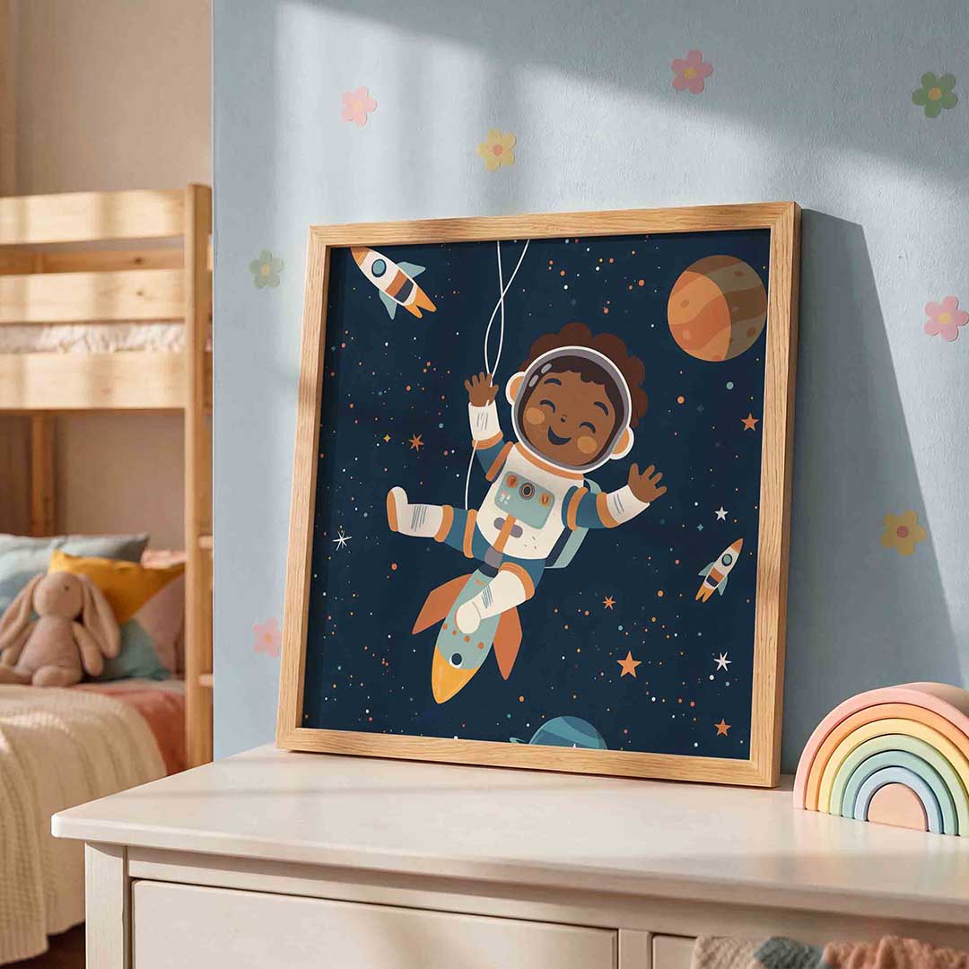 Kind in ruimte Poster
