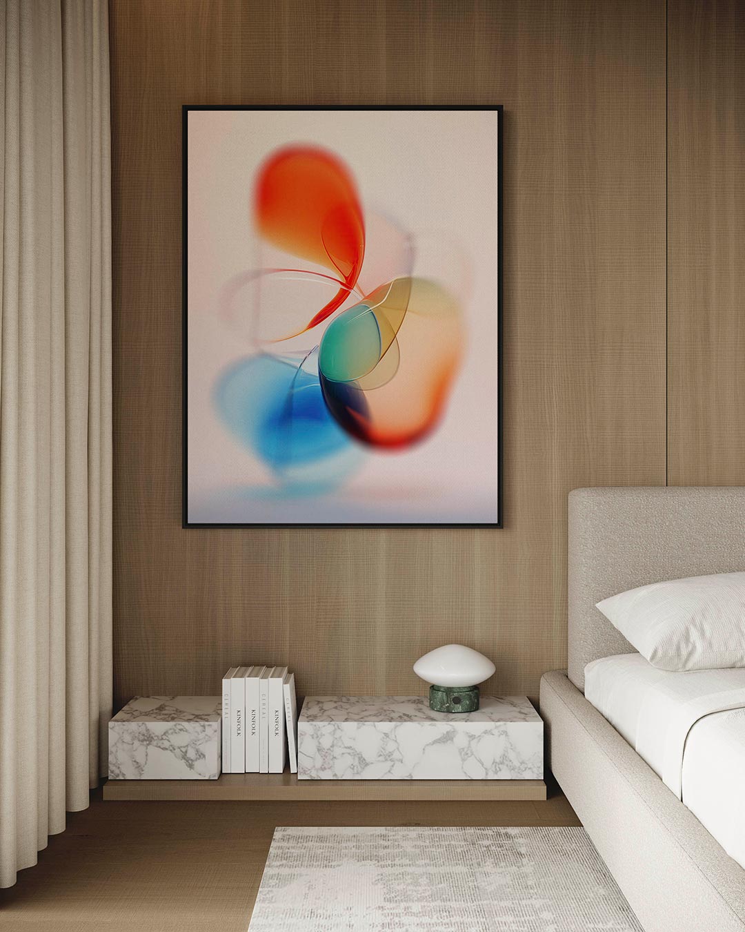 Vloeiende kleurencompositie Kunstwerk