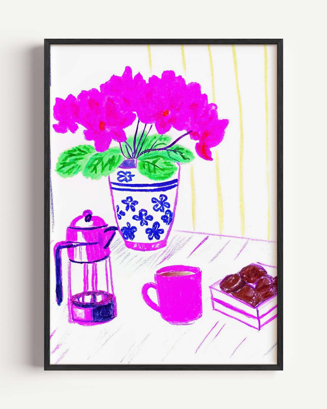 Gezellige Koffiehoek in Bloei Poster-WallArtistic