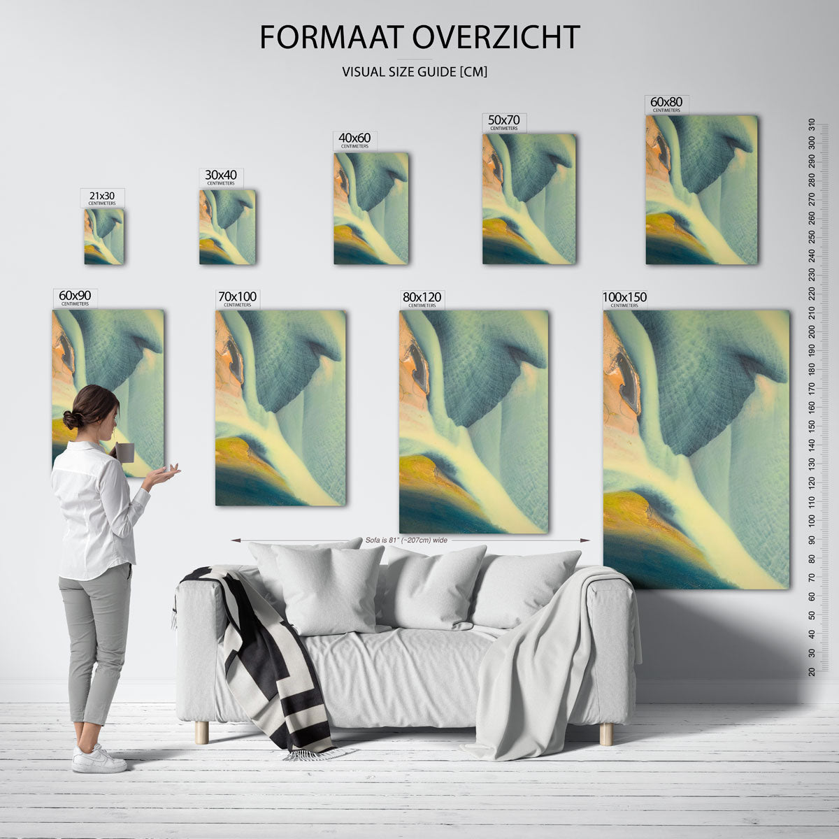Organische kleurenmix Poster