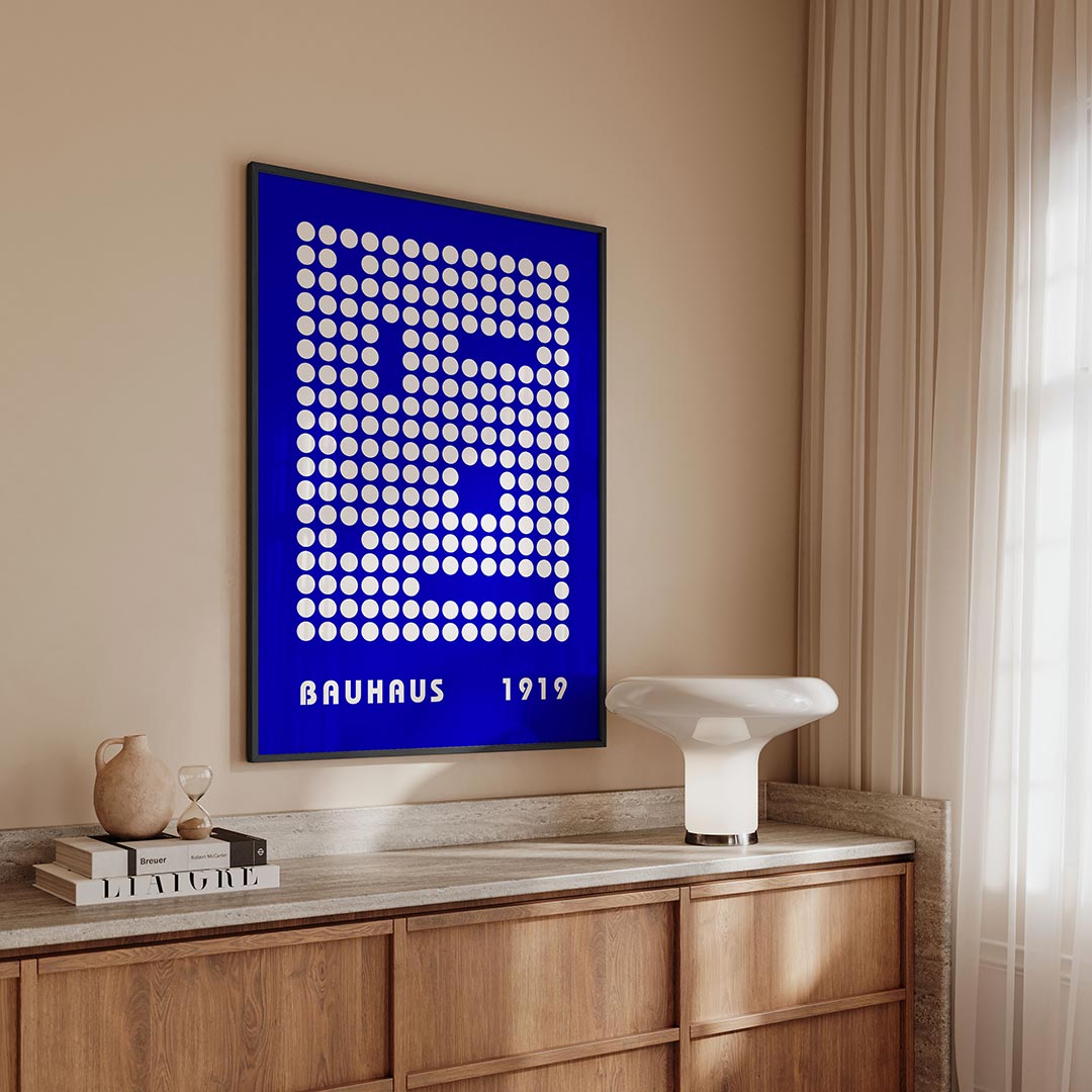 Cirkelpatroon blauw Poster