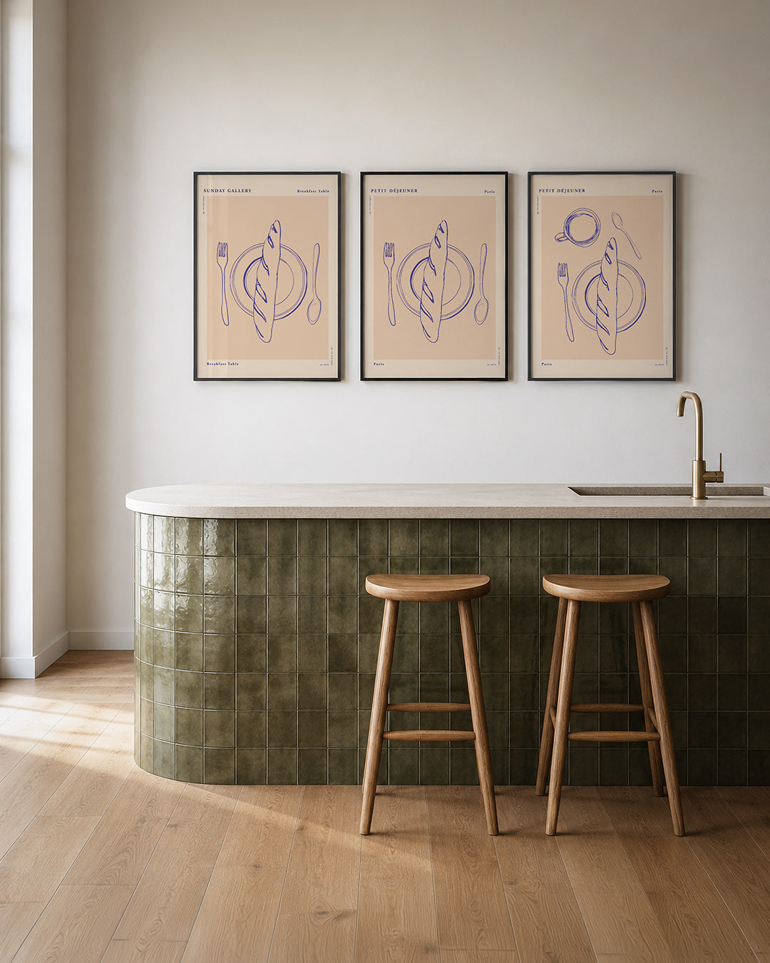 Eenvoudige ontbijtsetting Posterset