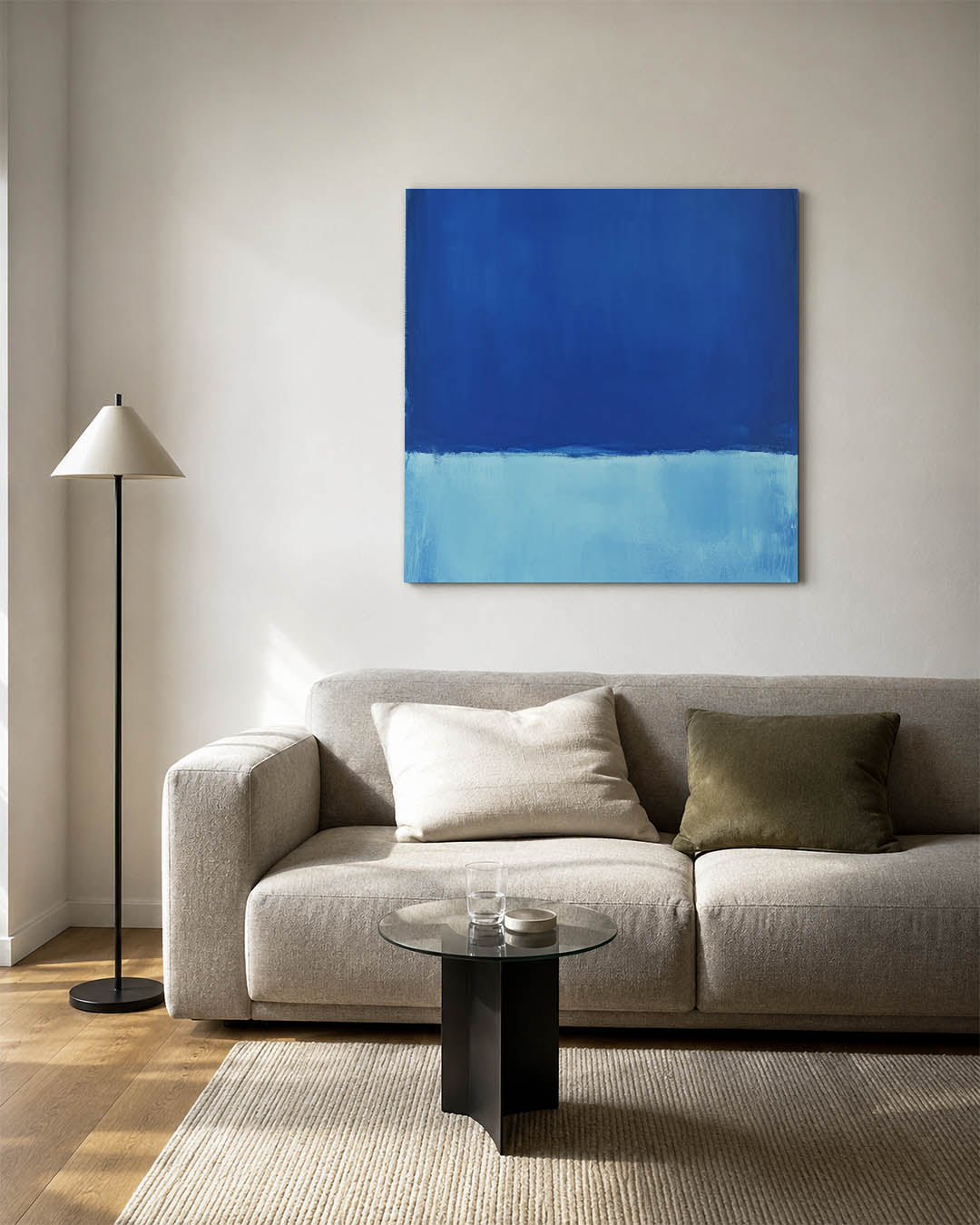 Kleurrijke blauwe vlakte Kunstwerk