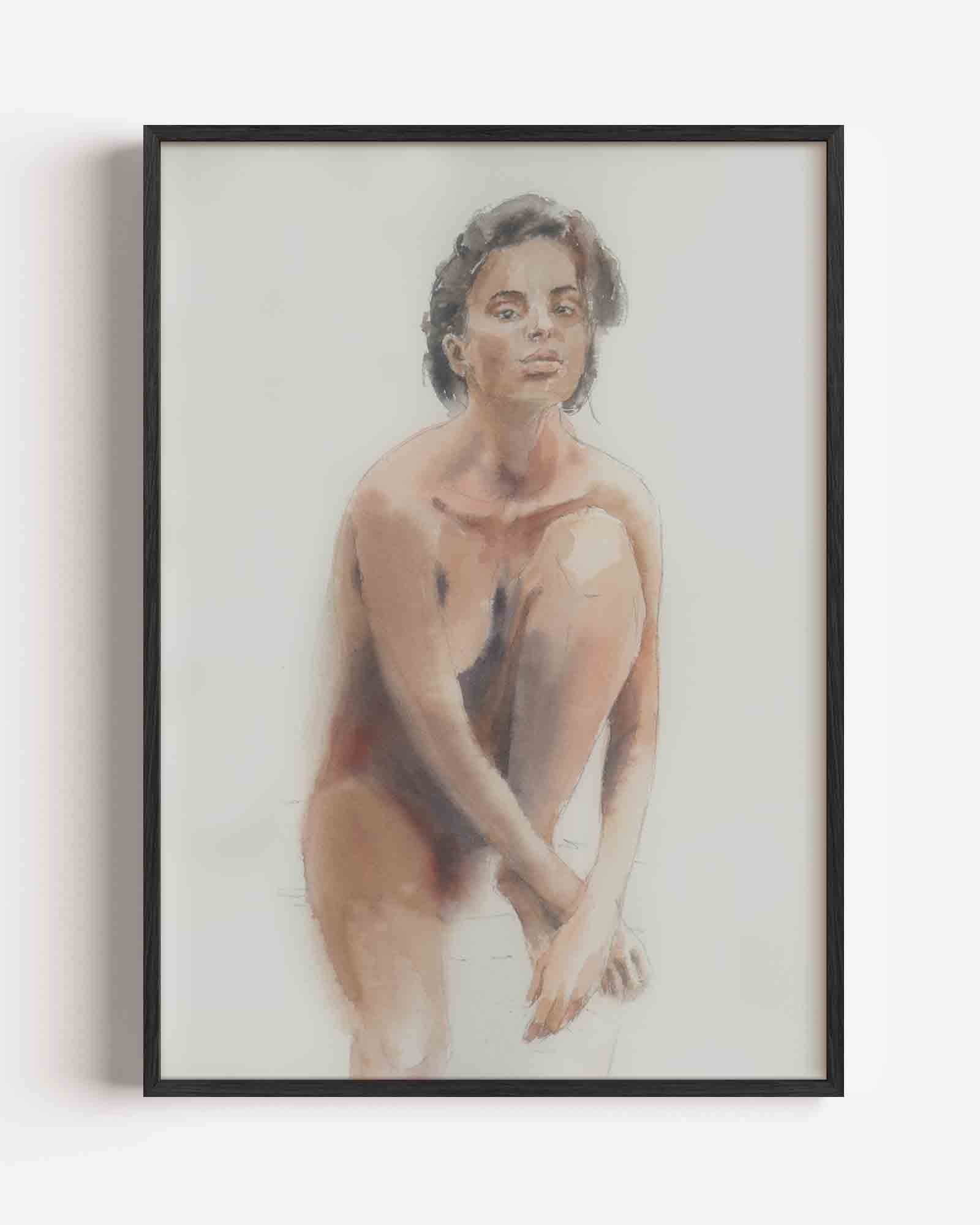 Zittende figuur Poster