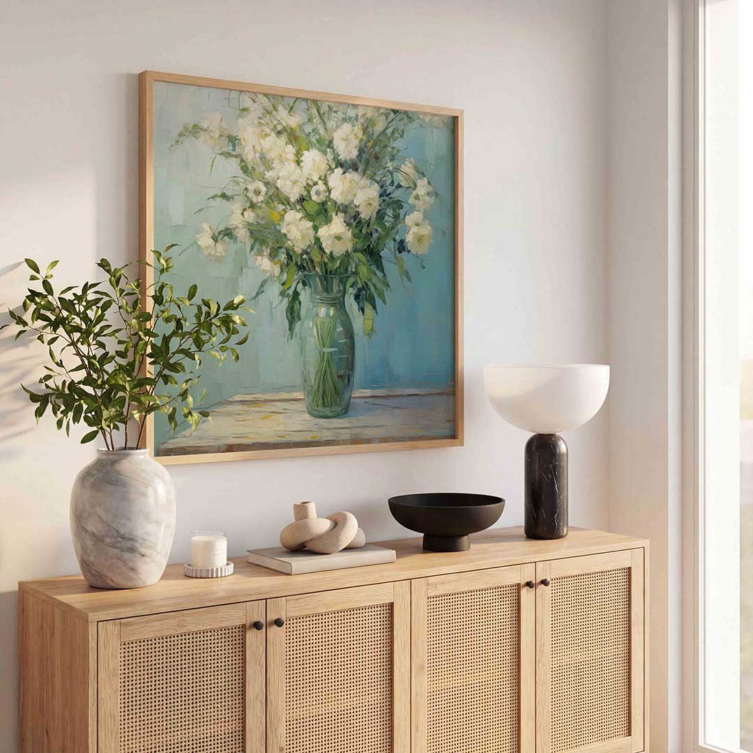 Bloemen in vaas Poster