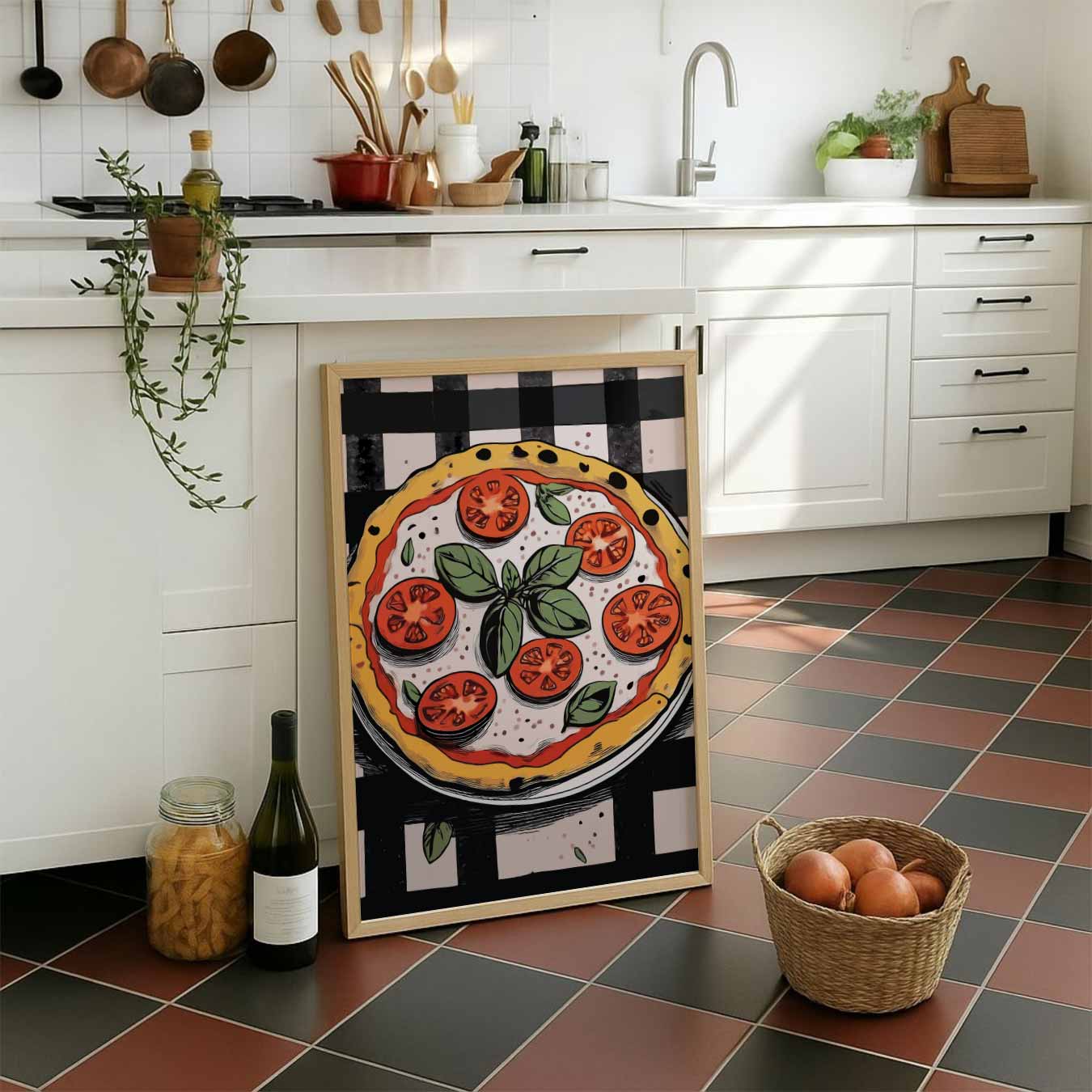 Italiaanse Pizza Illustratie Poster-WallArtistic