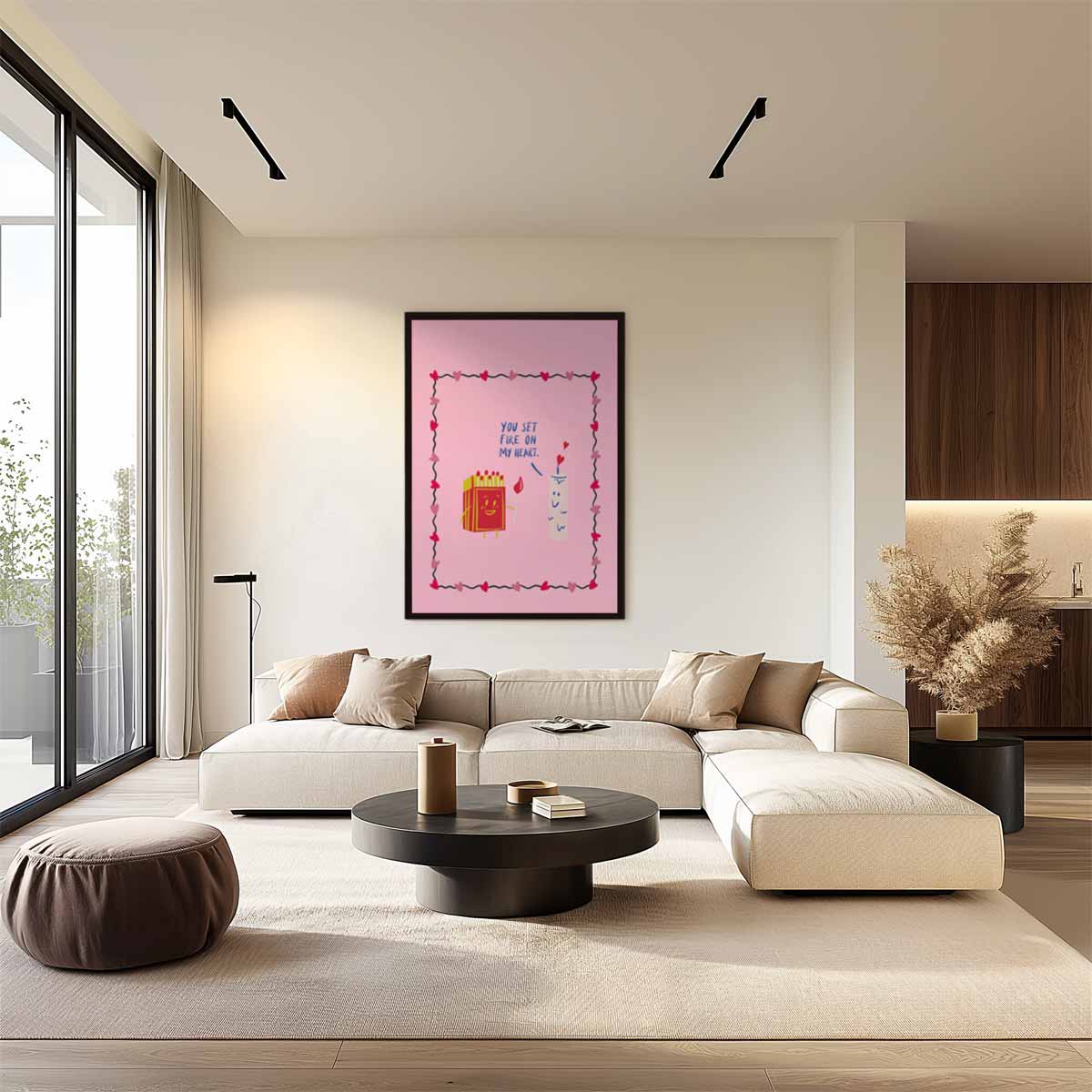 Vurige Liefdeskaart Kunstwerk-canvas-dibond-plexiglas-wanddecoratie-WallArtistic