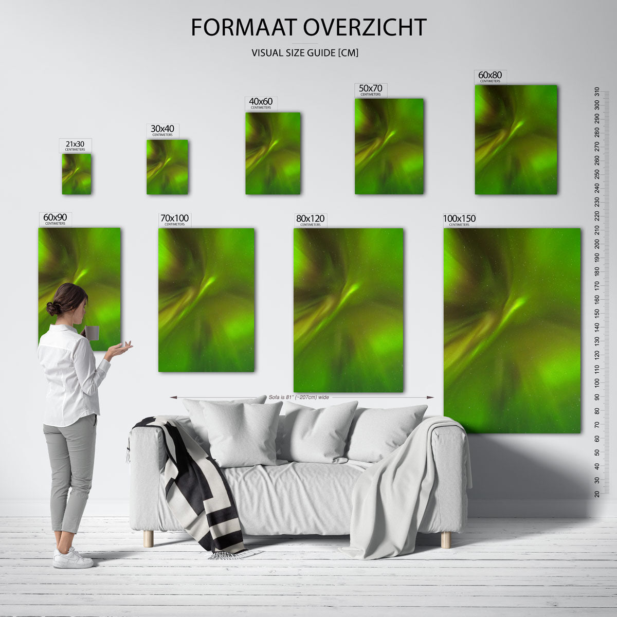Groene lichtslierten Poster