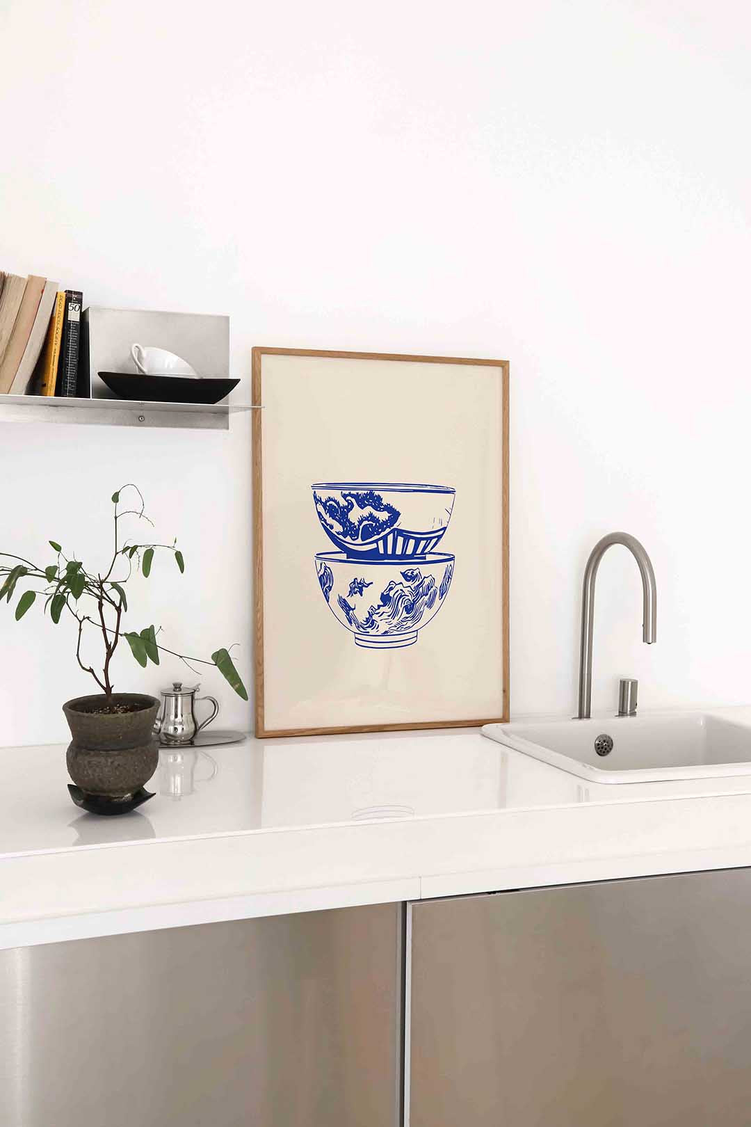 Blauwe kommen Poster