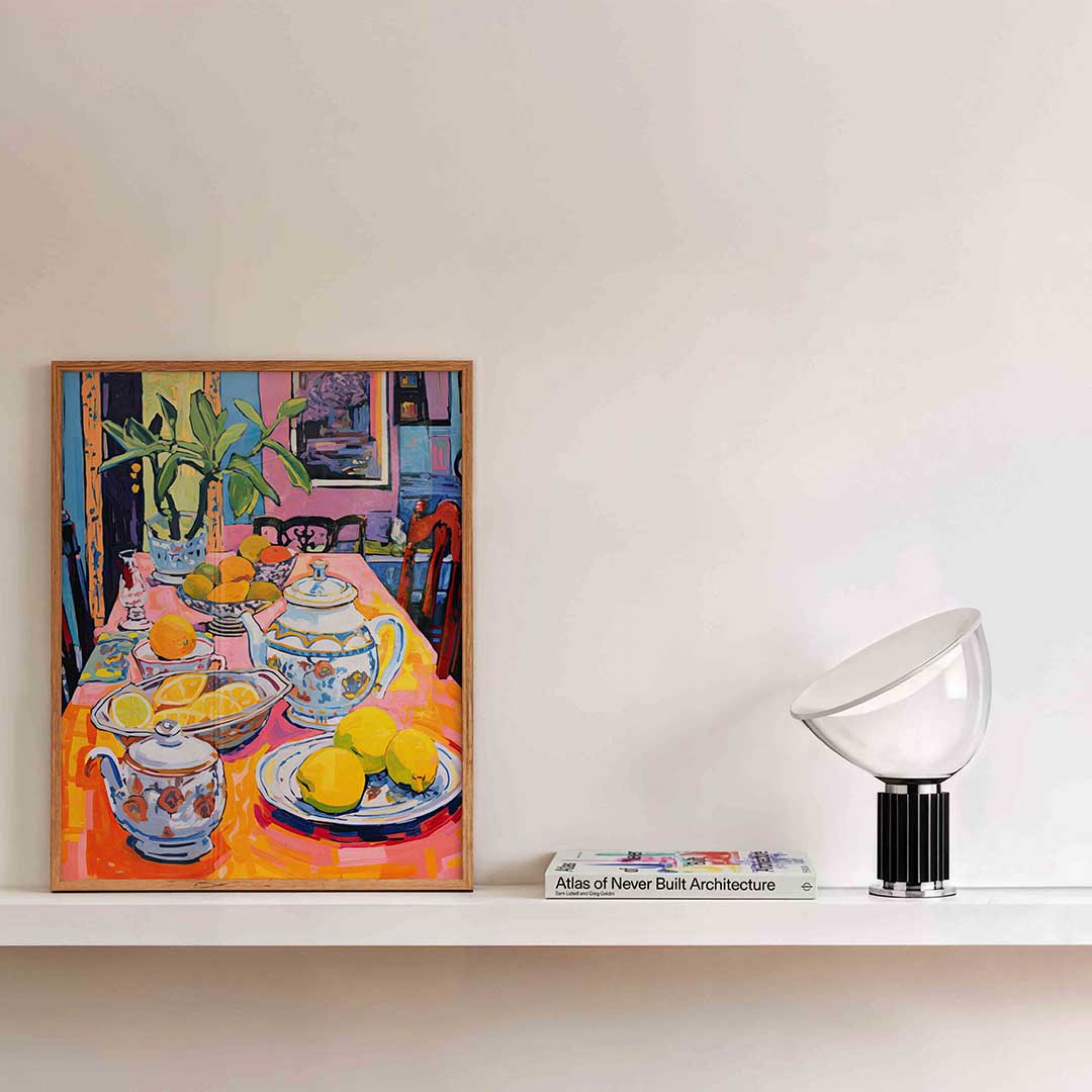 Citrus en theeservies Poster