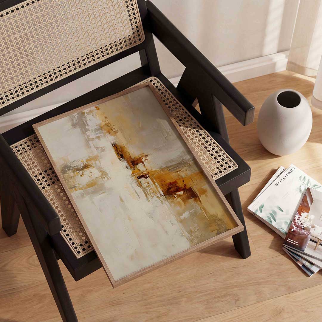 Abstracte beige en bruine Poster