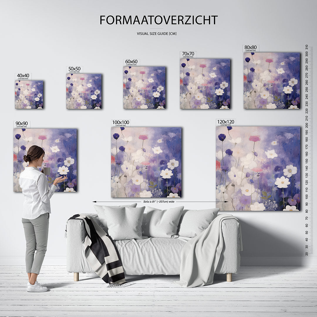 Bloemen in zachte tinten Kunstwerk