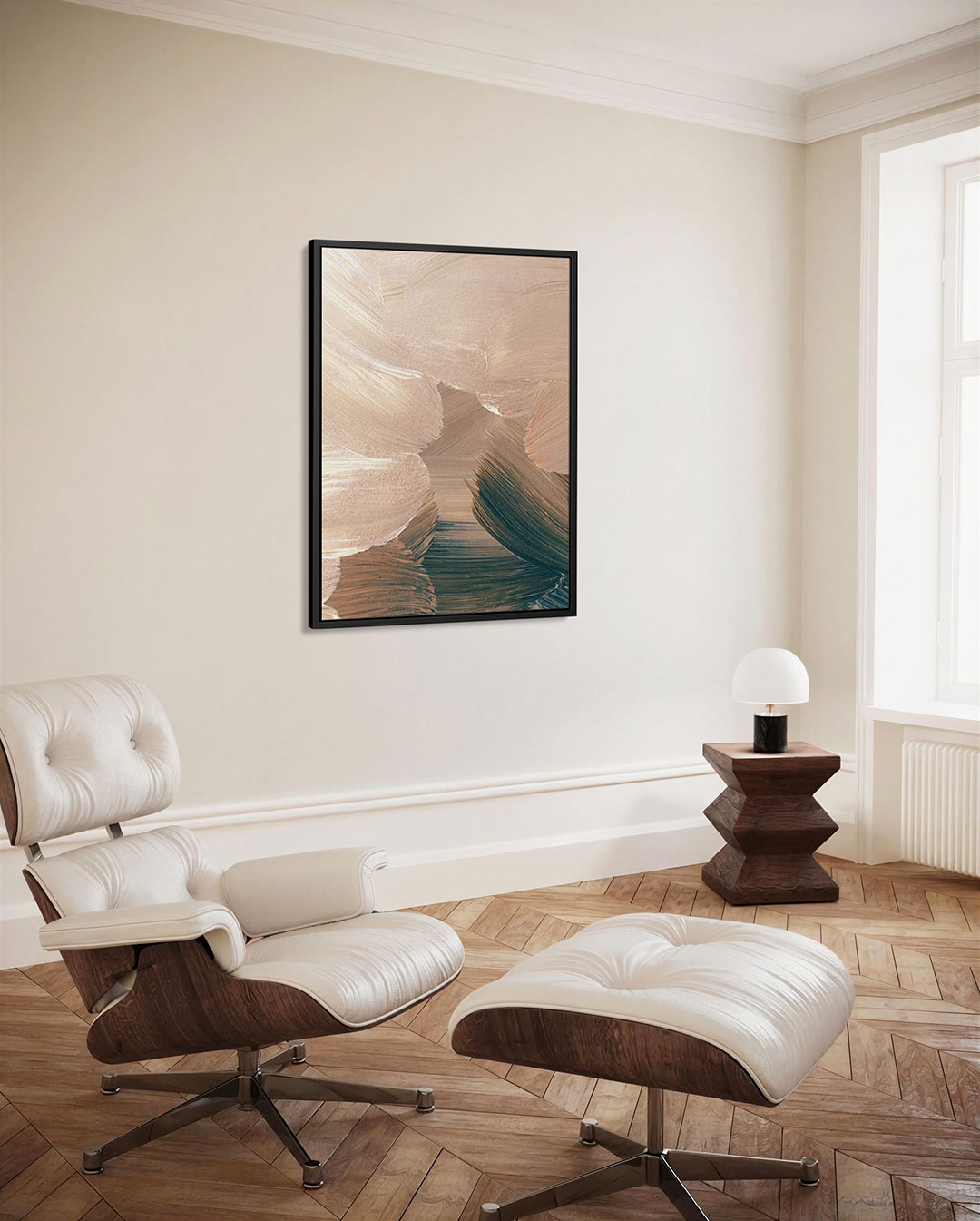 Organische borstelvegen Kunstwerk