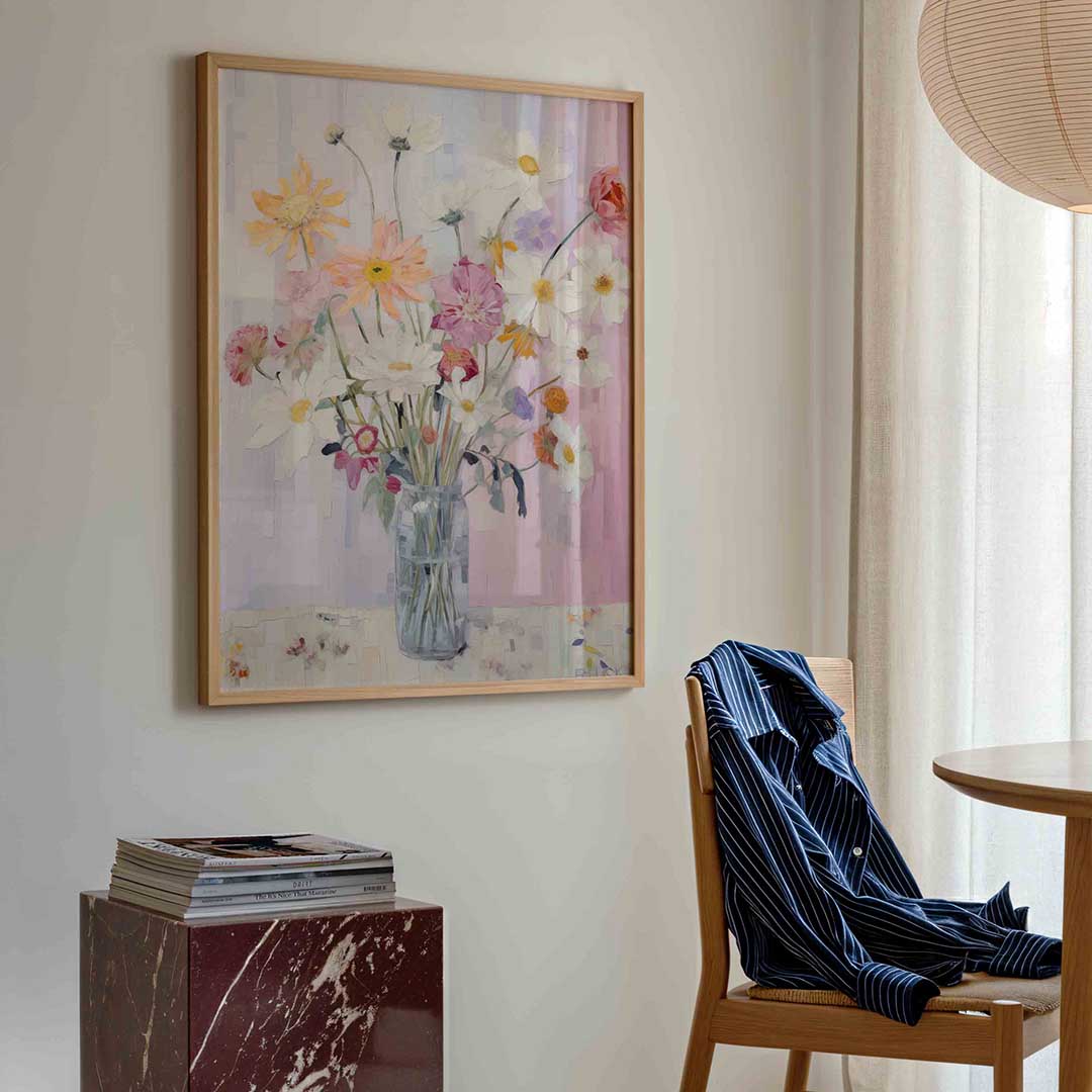 Bloemen in vaas Poster