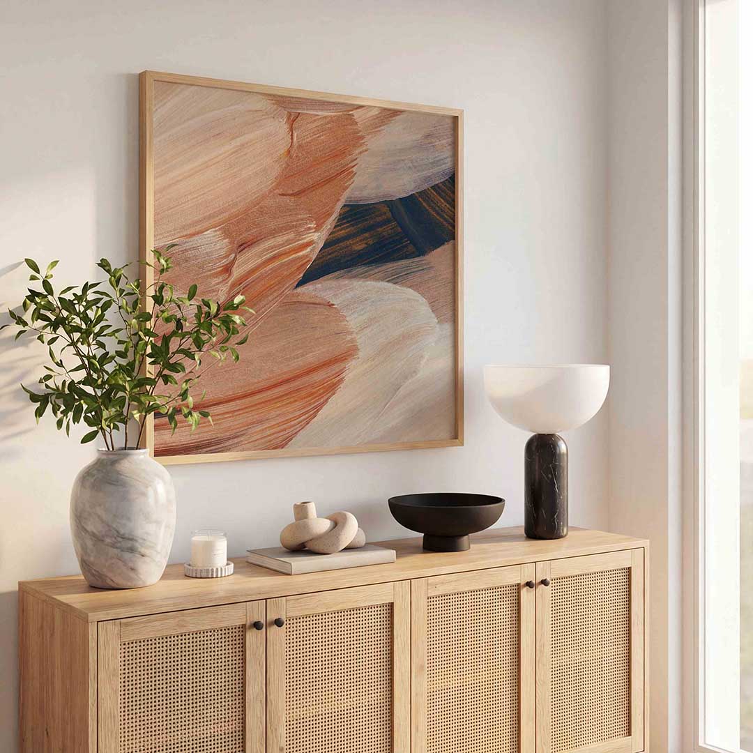 Abstracte penseelstreken Poster