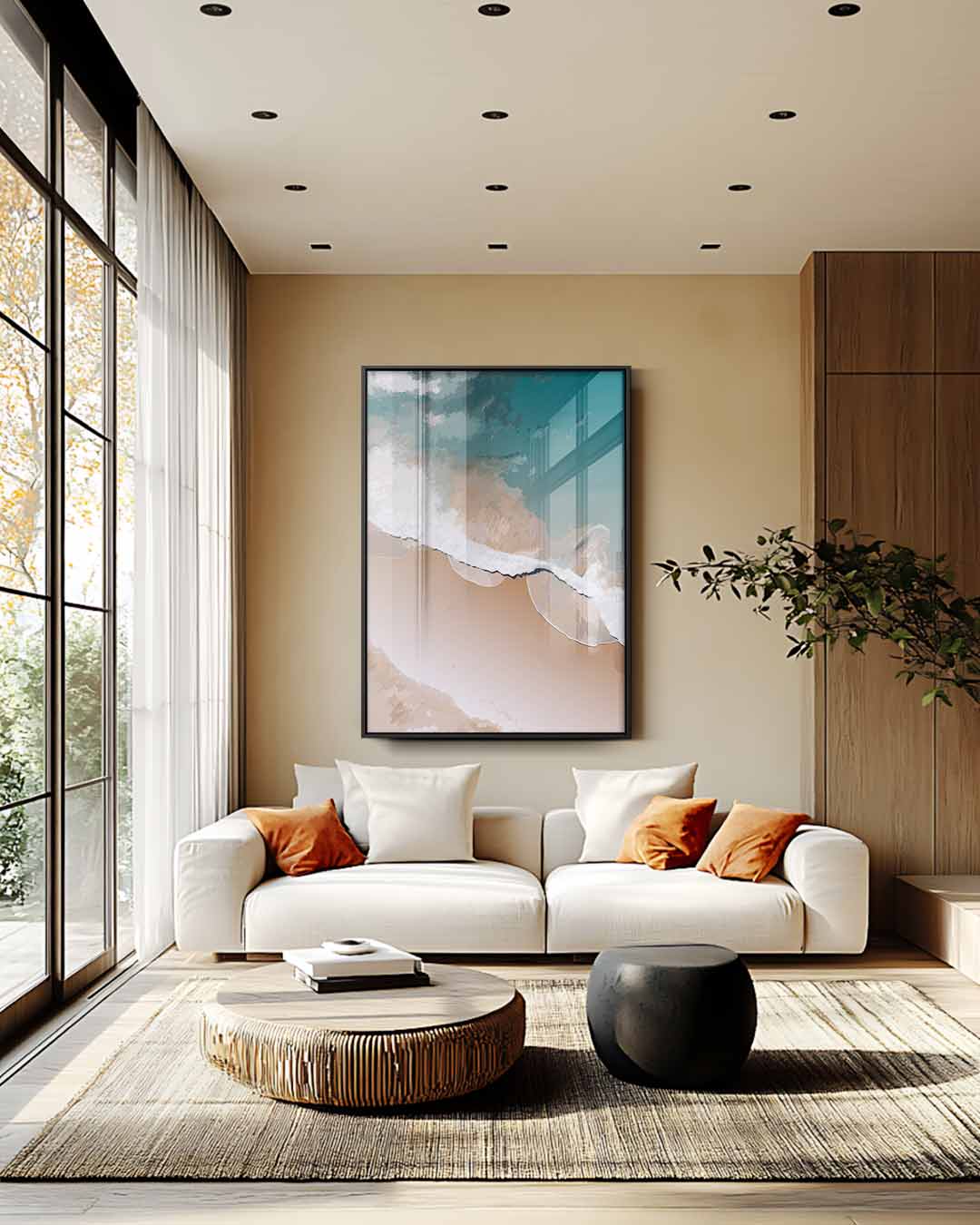 Rustgevende Golfslagen Kunstwerk-canvas-dibond-plexiglas-wanddecoratie-WallArtistic