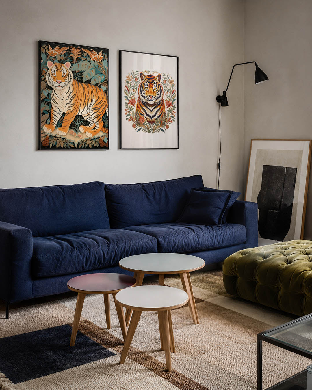 Tijger en bladeren Posterset