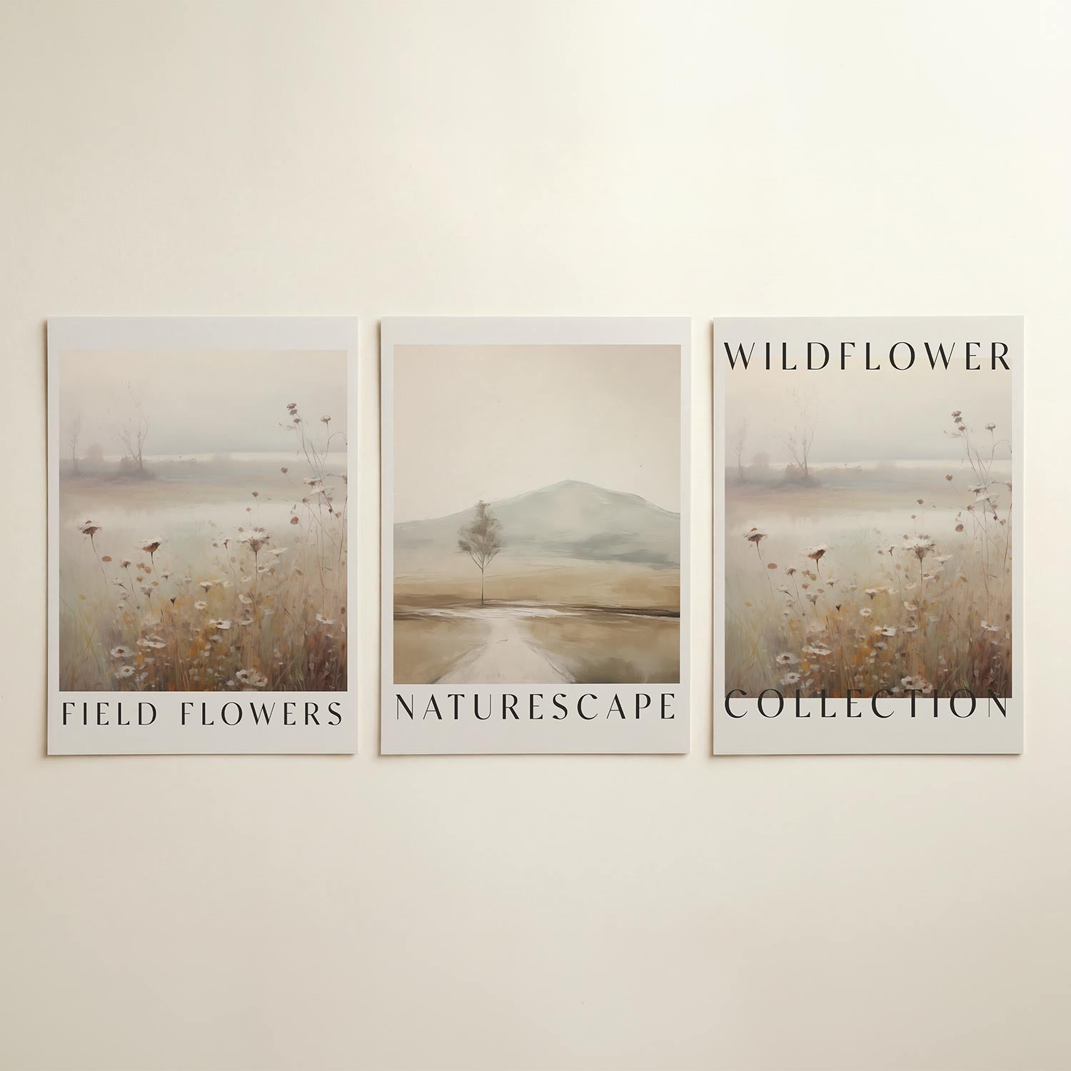 Bloemen en mist Posterset