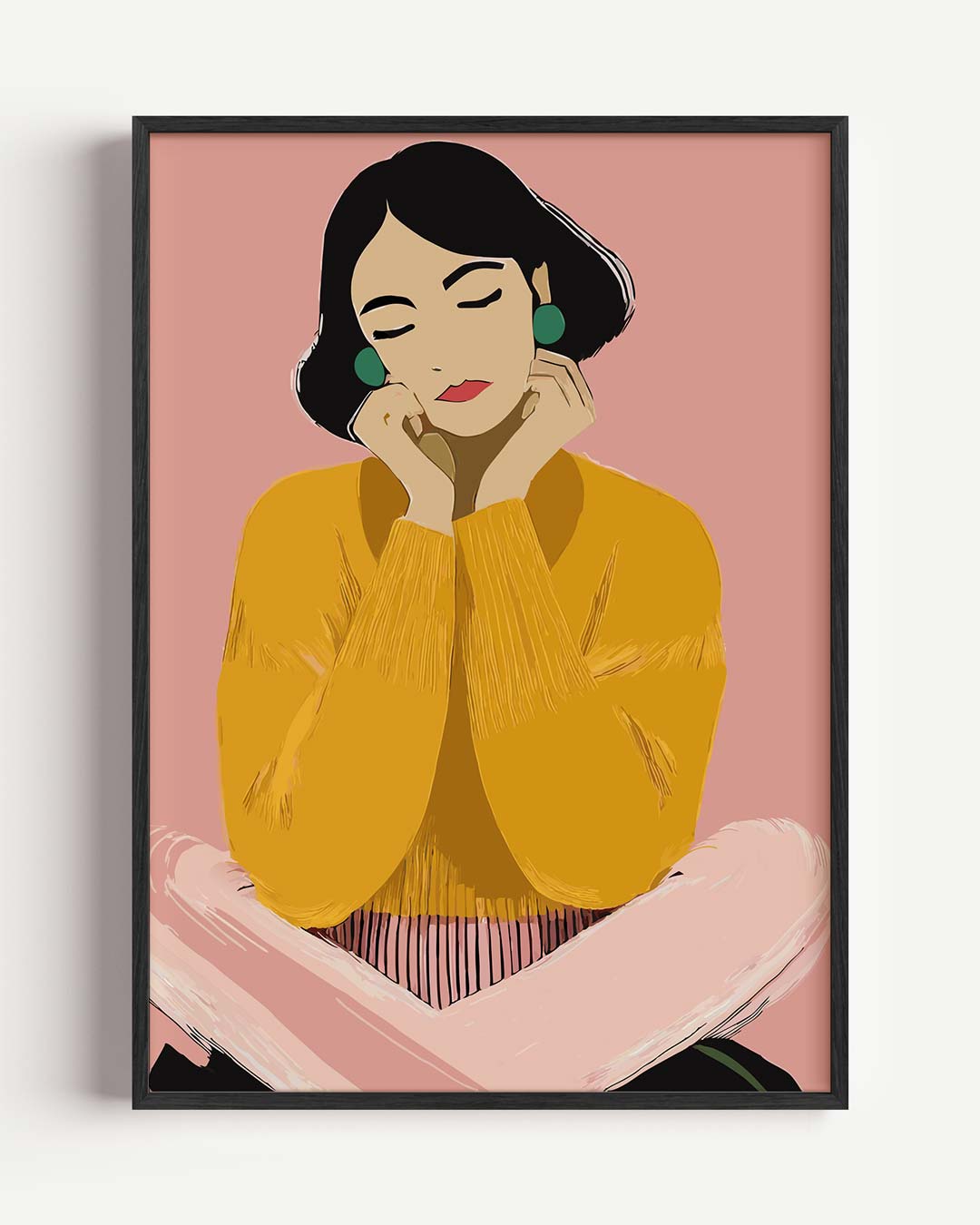 Dromerige Vrouwelijke Illustratie Poster-WallArtistic