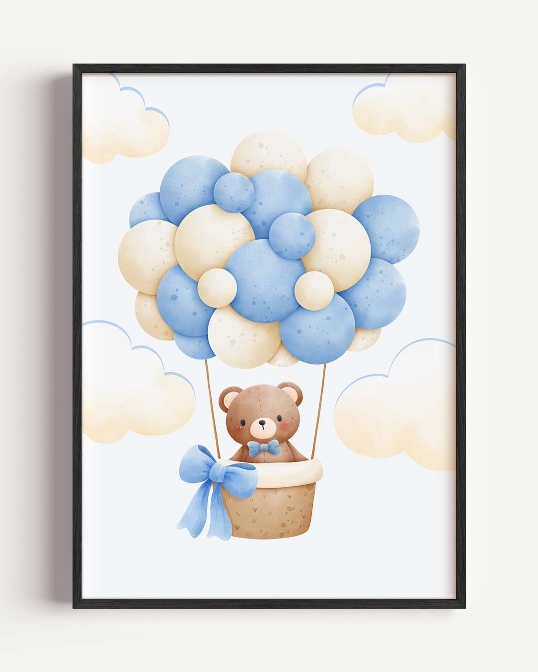 Schattige Beer in het Luchtballon Avontuur Poster-WallArtistic