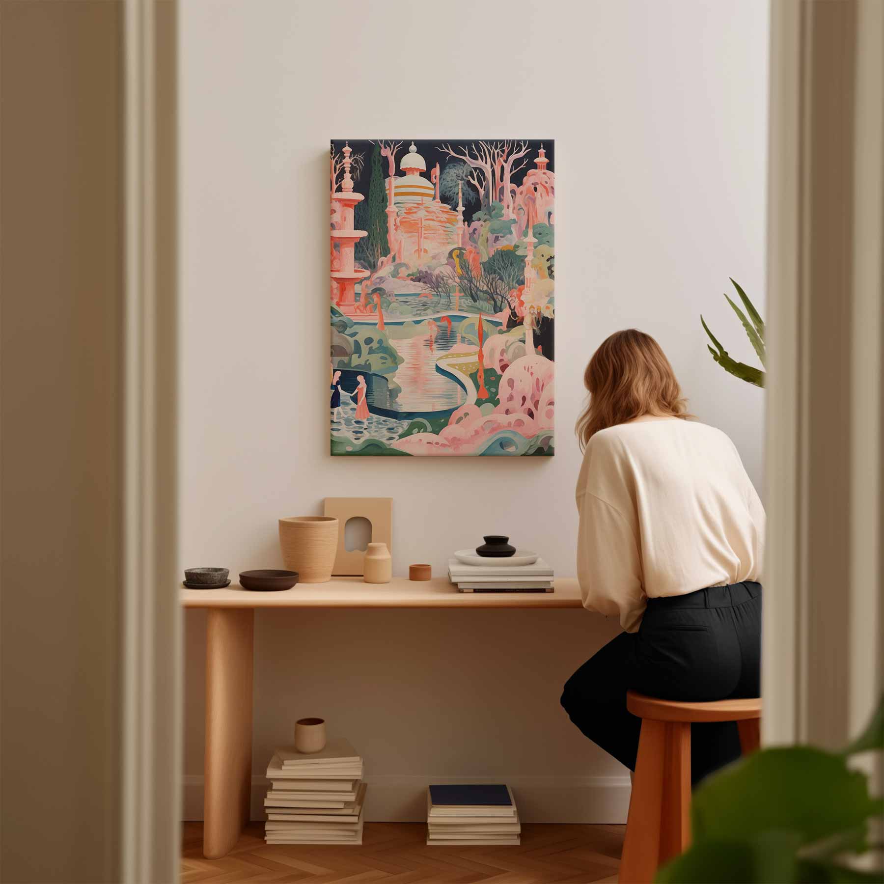 Droomachtig Fantasielandschap Kunstwerk-canvas-dibond-plexiglas-wanddecoratie-WallArtistic