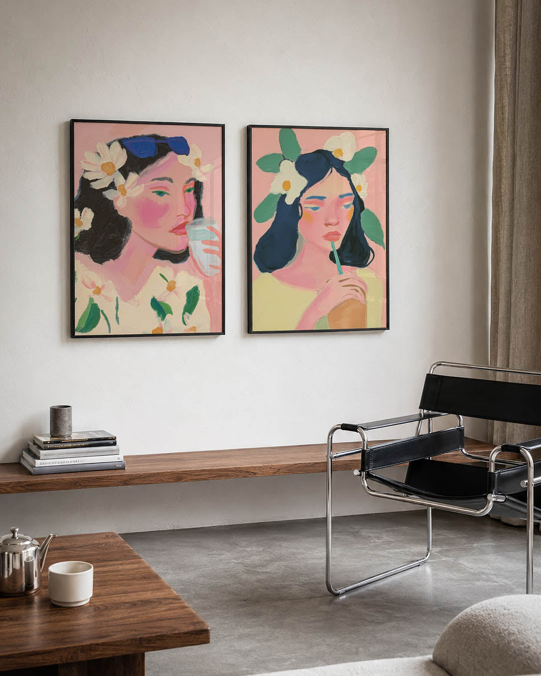 Bloemrijke portret Posterset