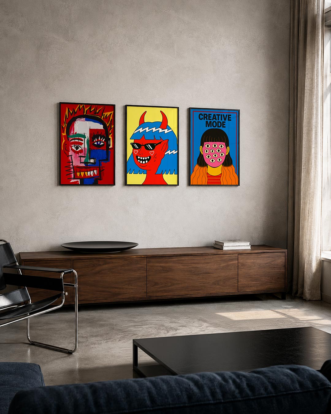 Kleurrijke gezichten Posterset