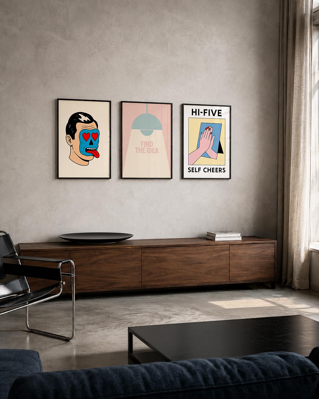 Kleurrijke gezichtsillusie Posterset
