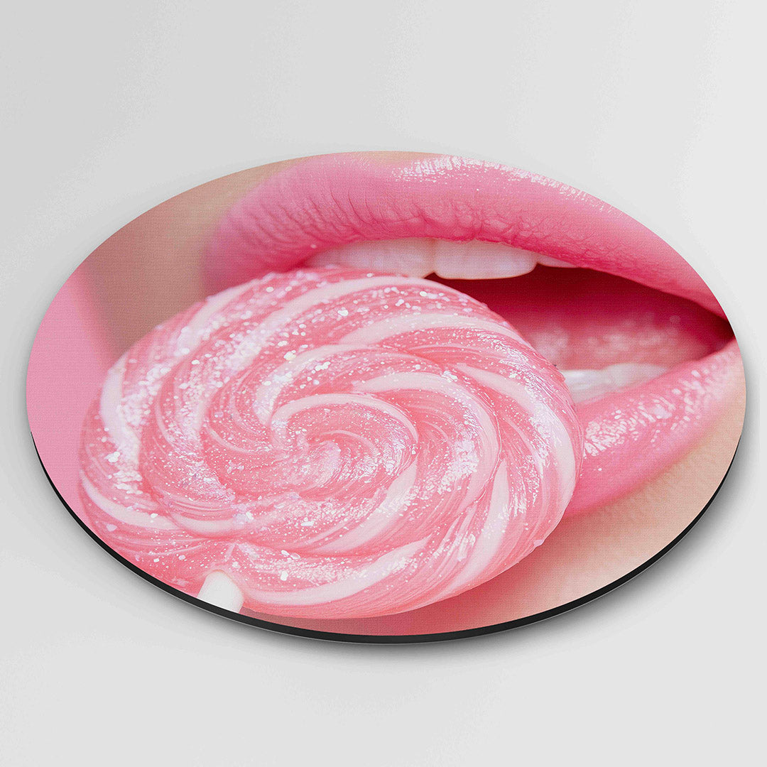 Roze lolly en lippen Muurcirkel