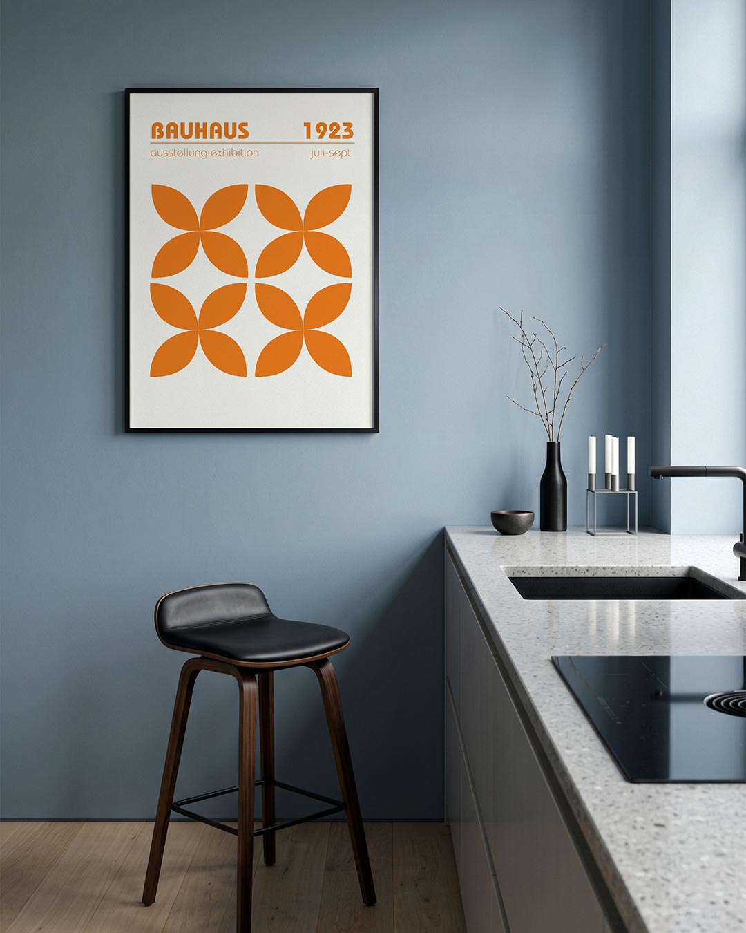 Oranje vormenritme Poster