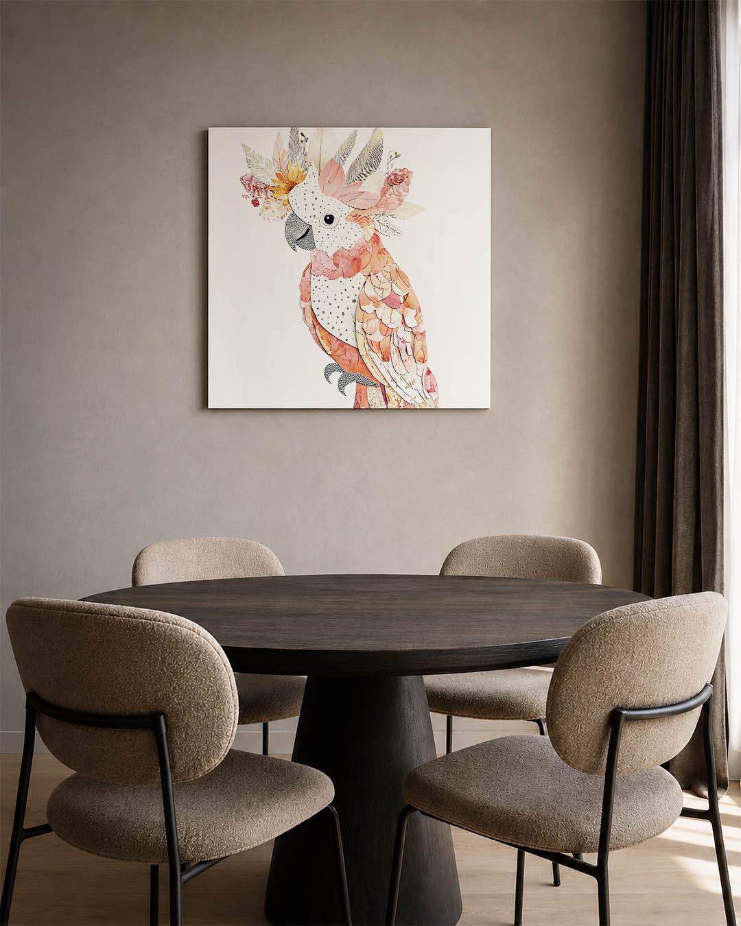 Vrolijke vogelcompositie Kunstwerk