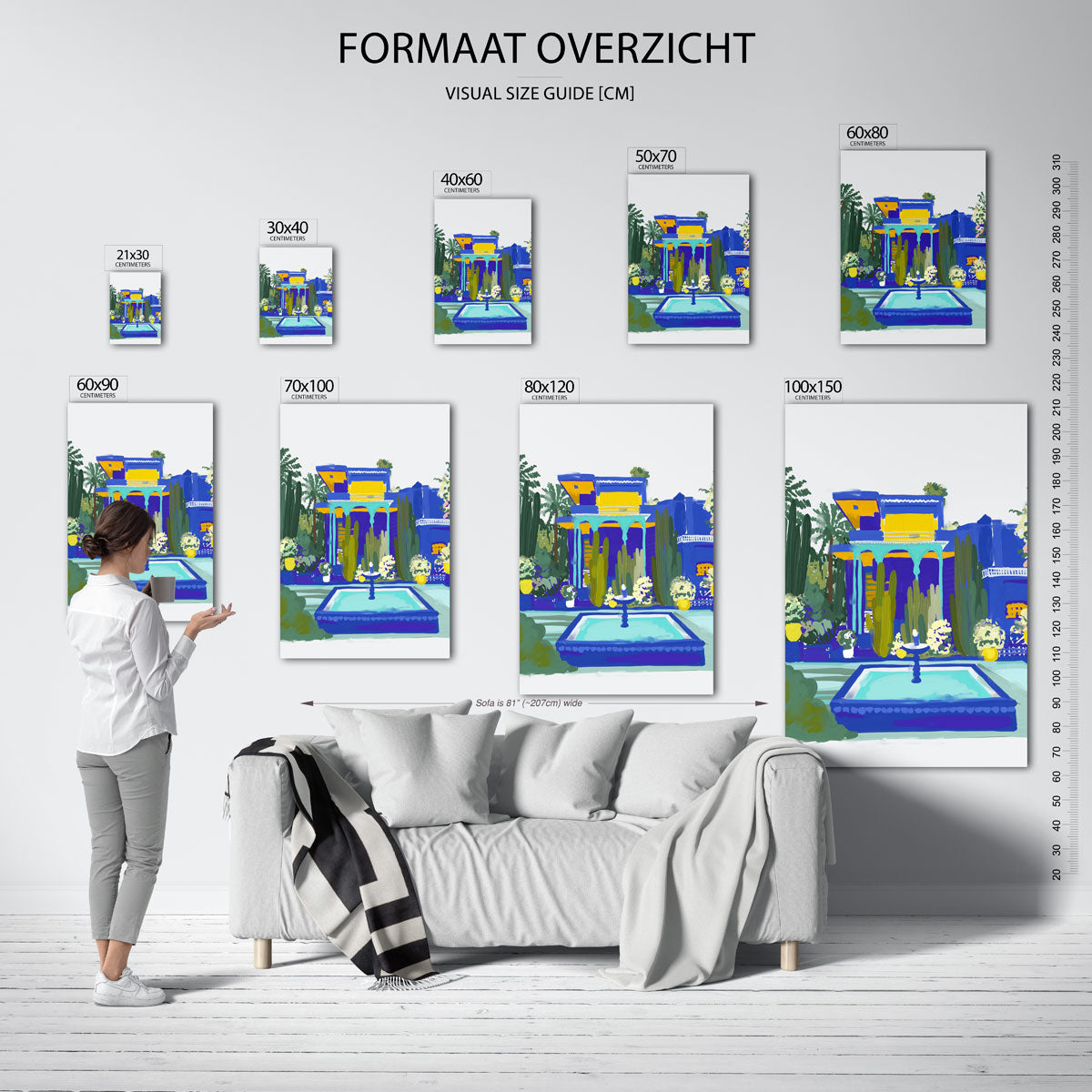 Tuin met fontein Poster