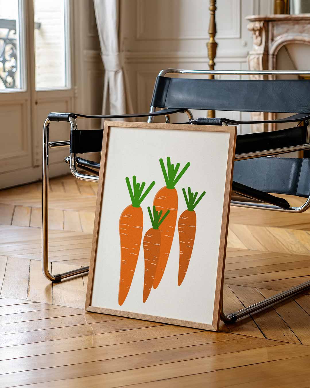 Vrolijke Wortel Illustratie Poster-WallArtistic