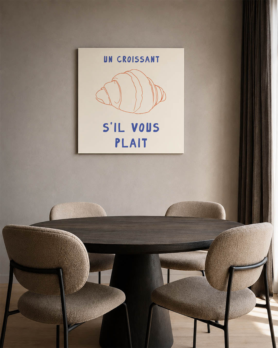 Eenvoudige croissant illustratie Kunstwerk