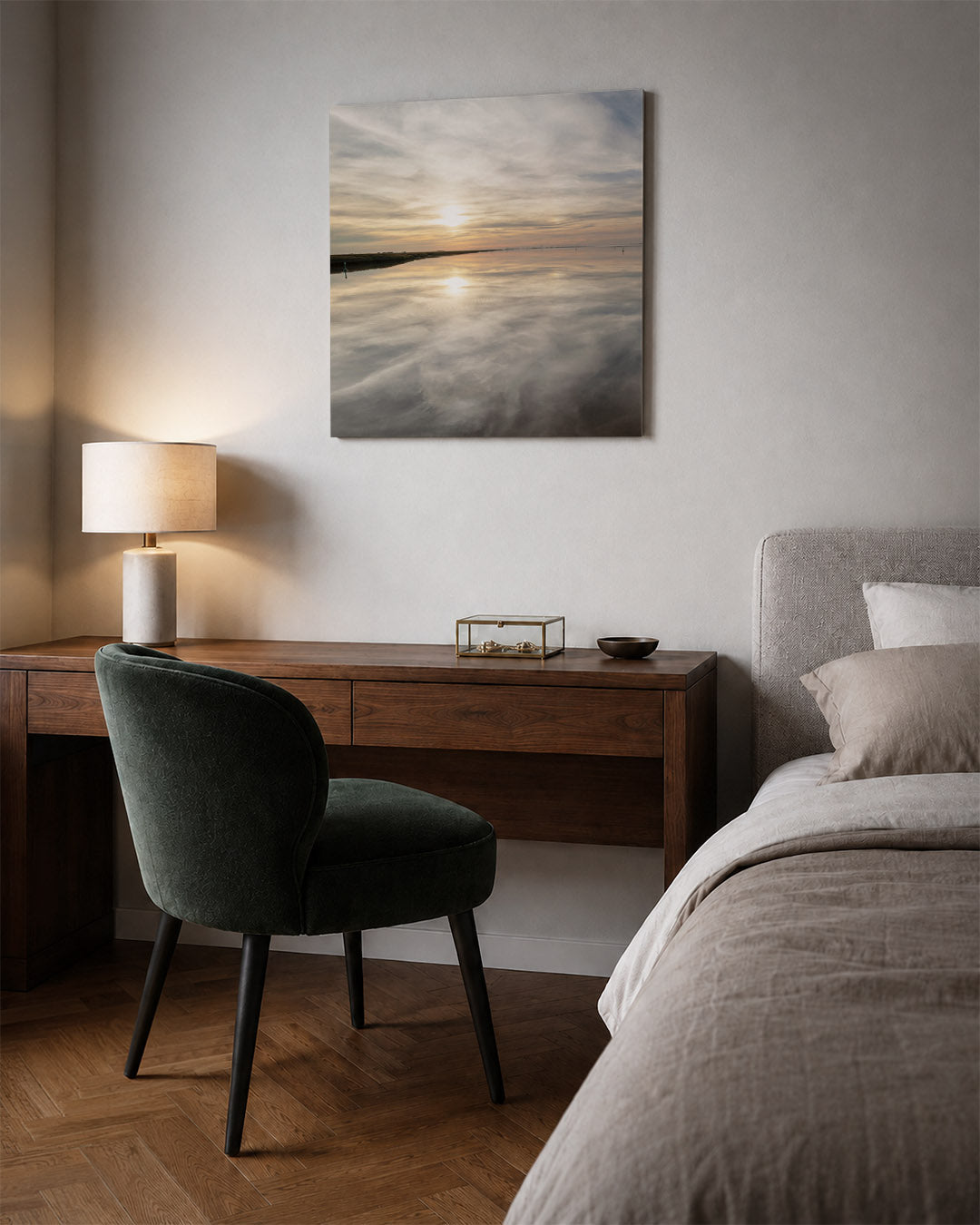 Rustige zonsondergang Kunstwerk