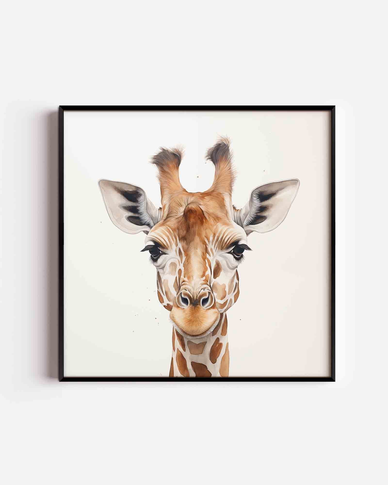 Giraffe portret Poster