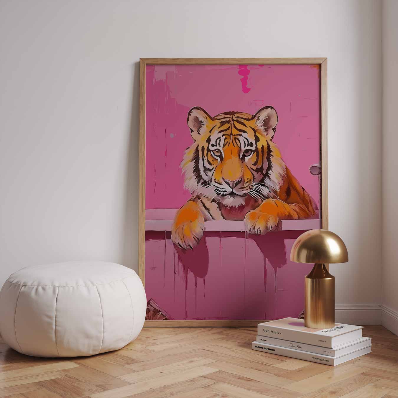 Tijger in Badkuip Poster-WallArtistic