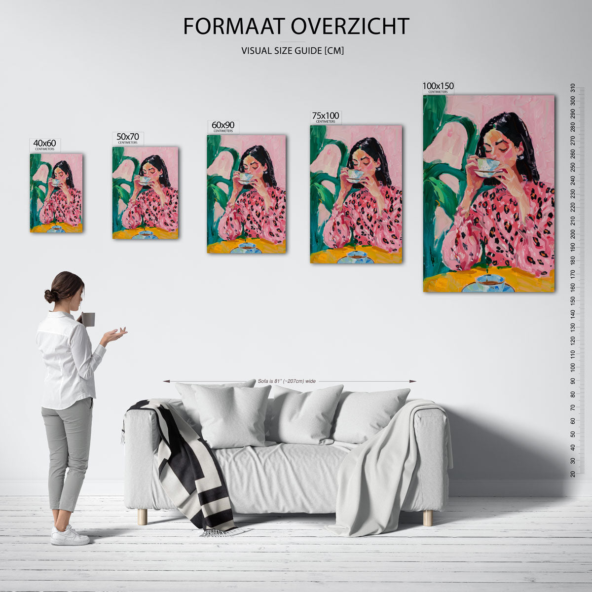Vrouw met kopje Kunstwerk