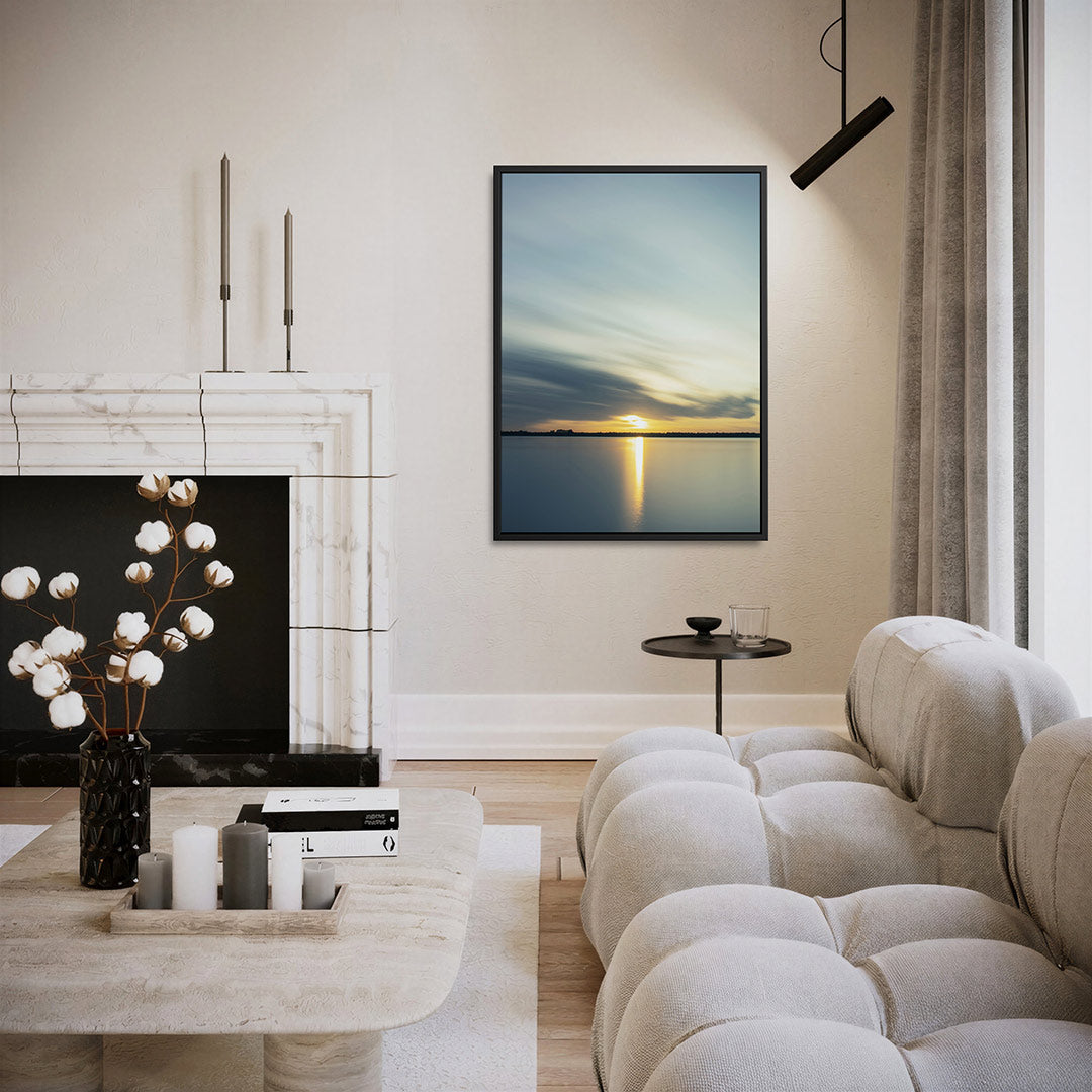 Zonsondergang reflectie Kunstwerk